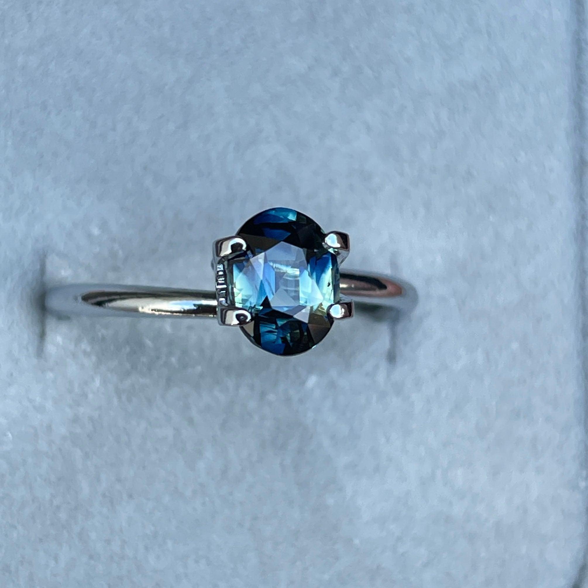 natural blue green sapphire