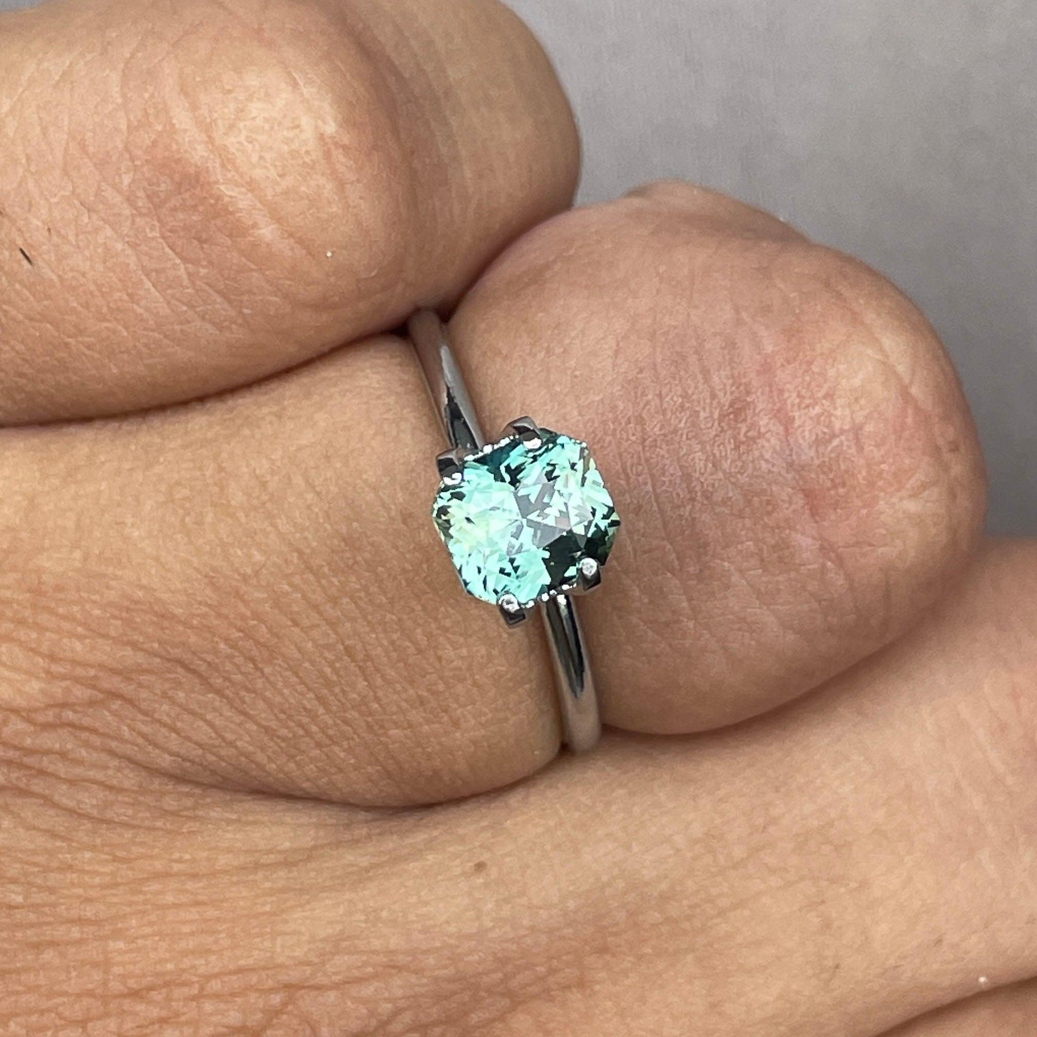 natural blue green sapphire