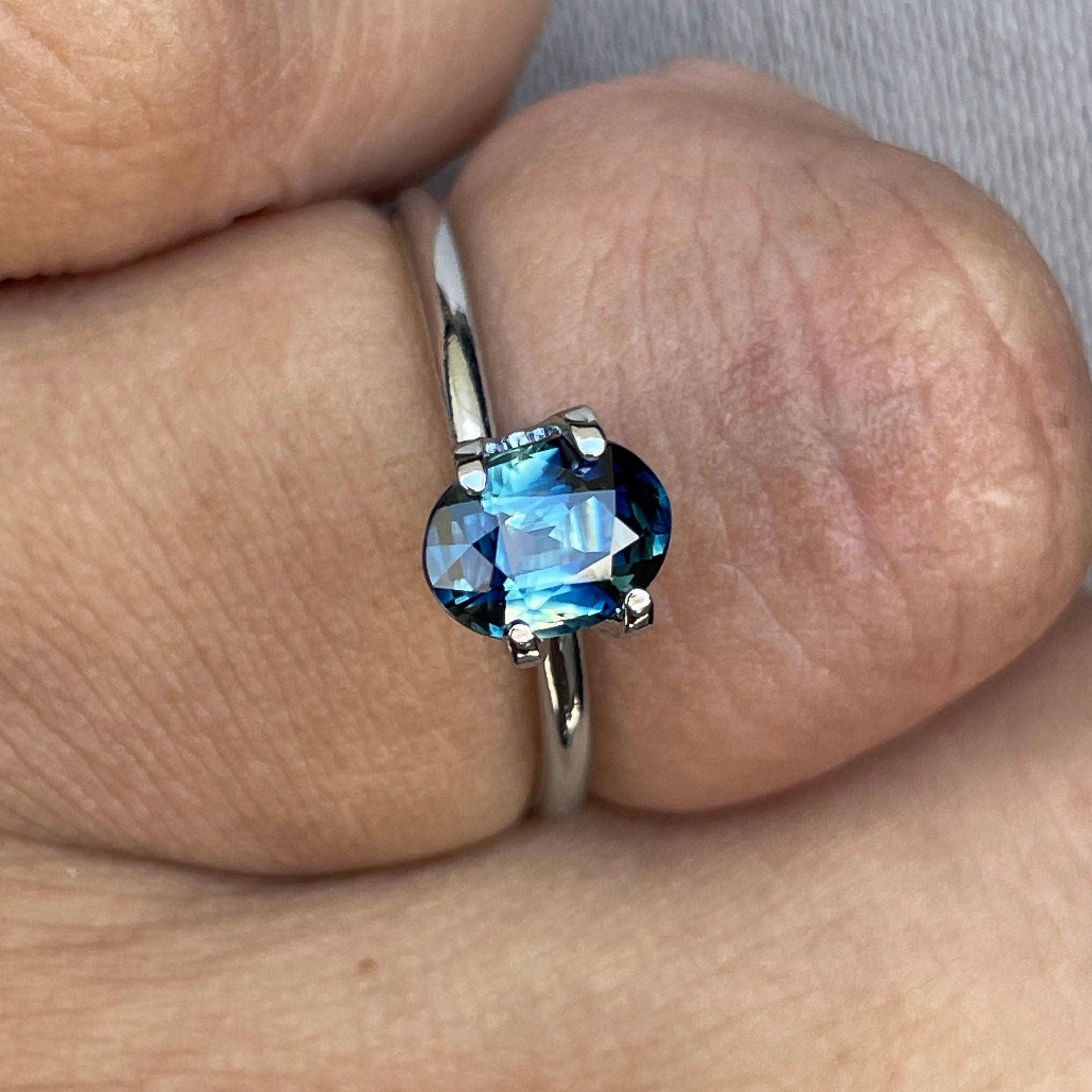 natural blue green sapphire