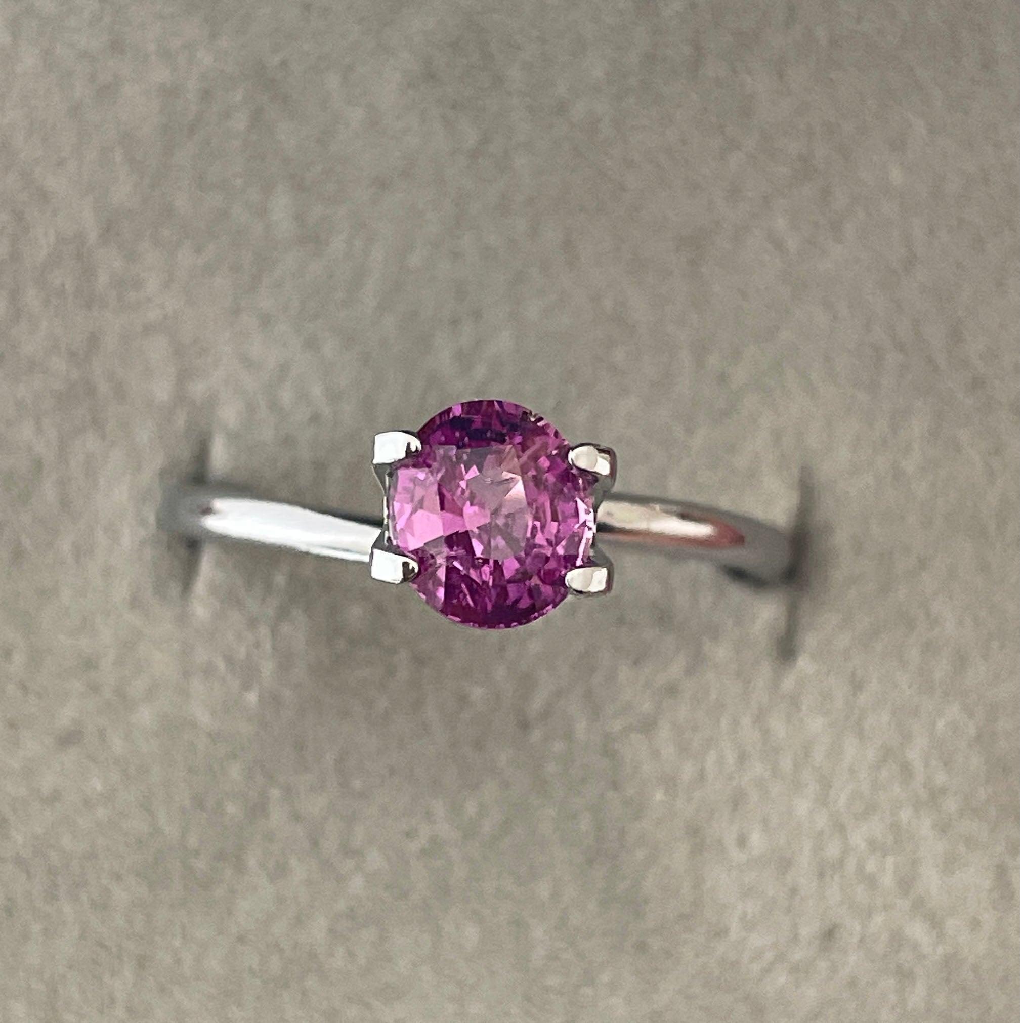 natural pink sapphire engagement ring