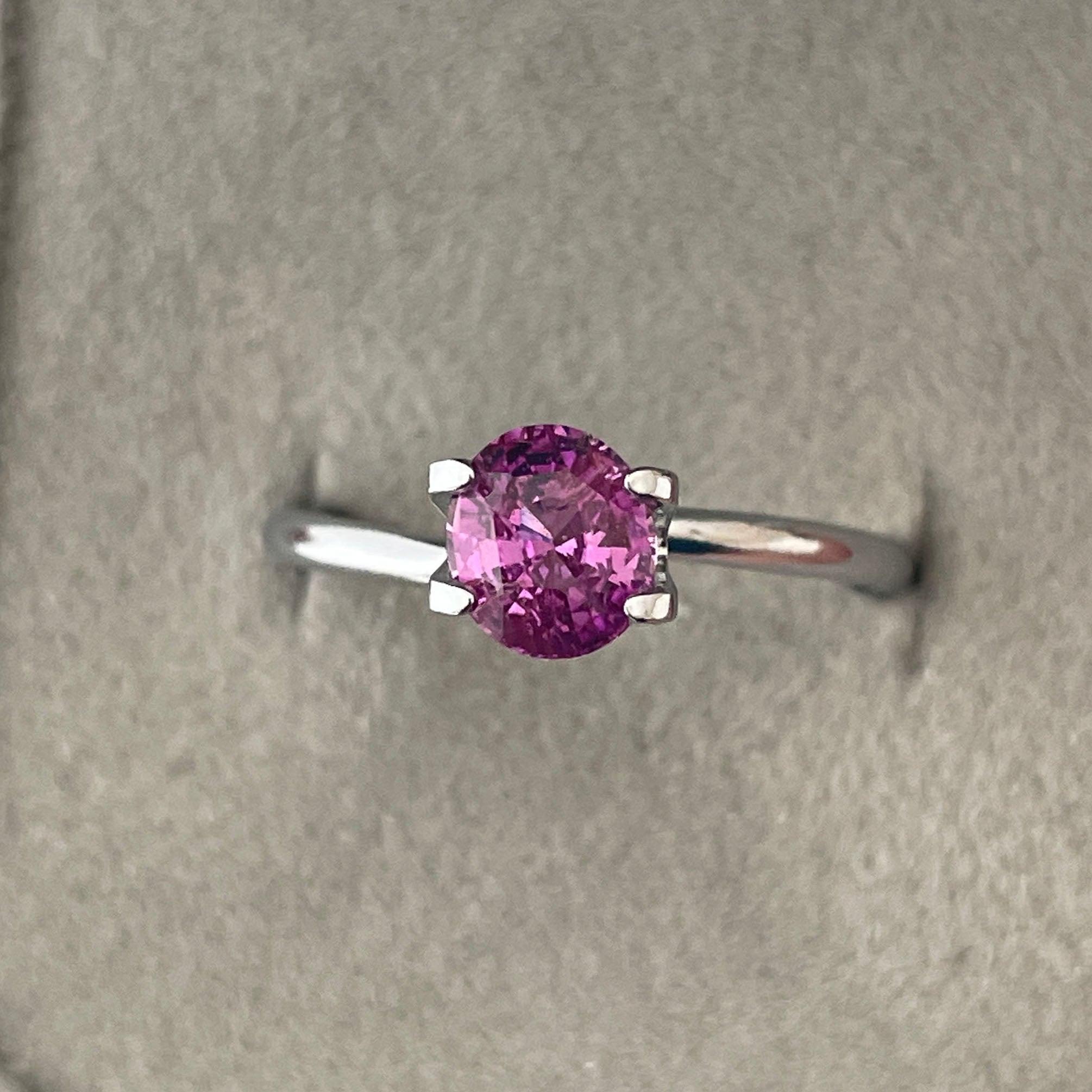 natural pink sapphire engagement ring