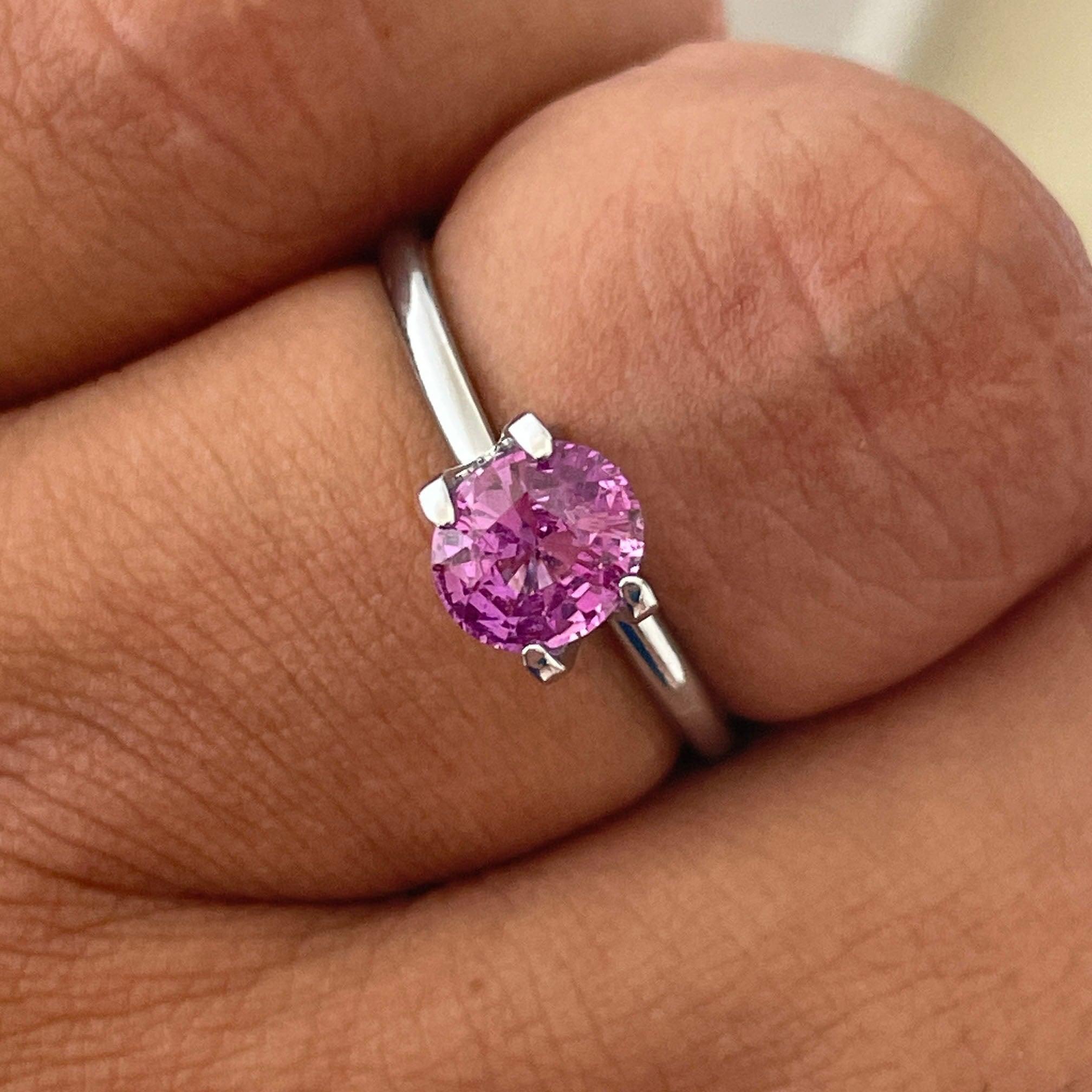 natural pink sapphire engagement ring