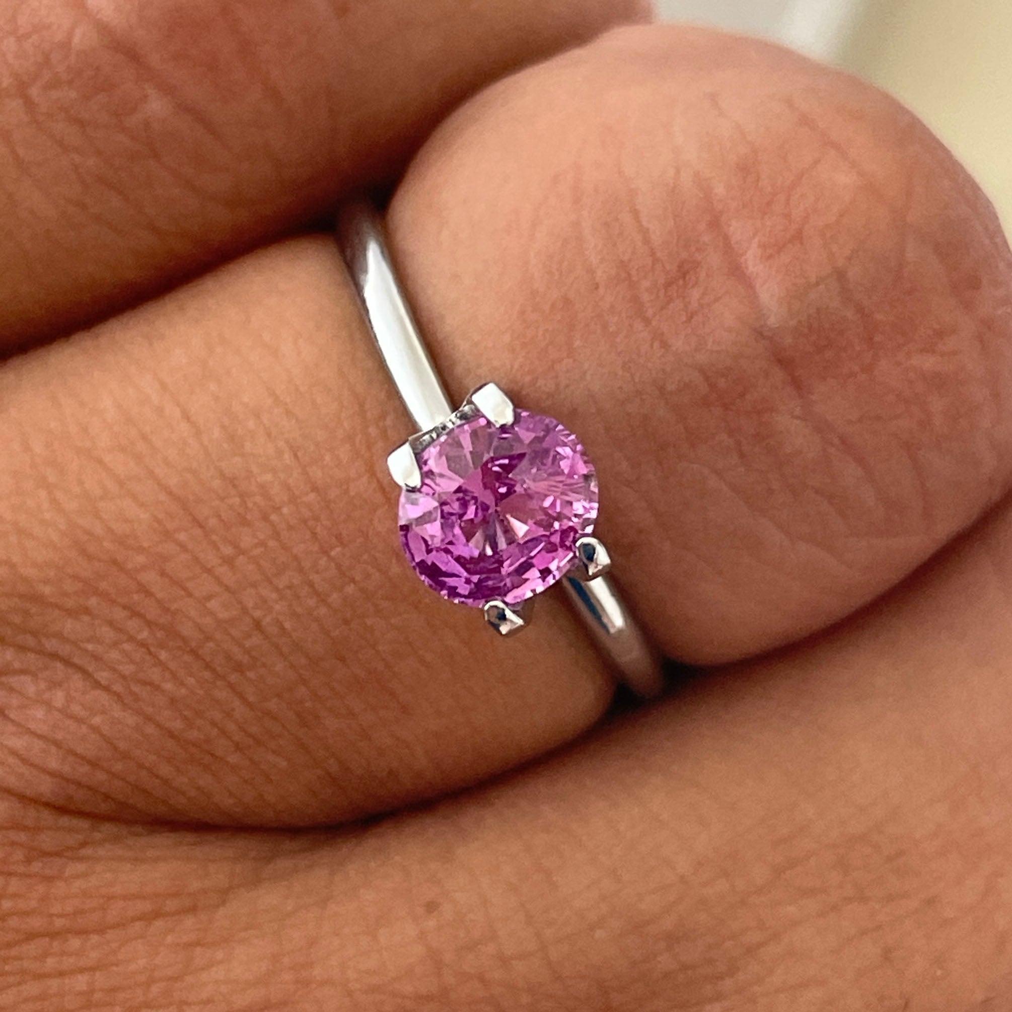 natural pink sapphire engagement ring