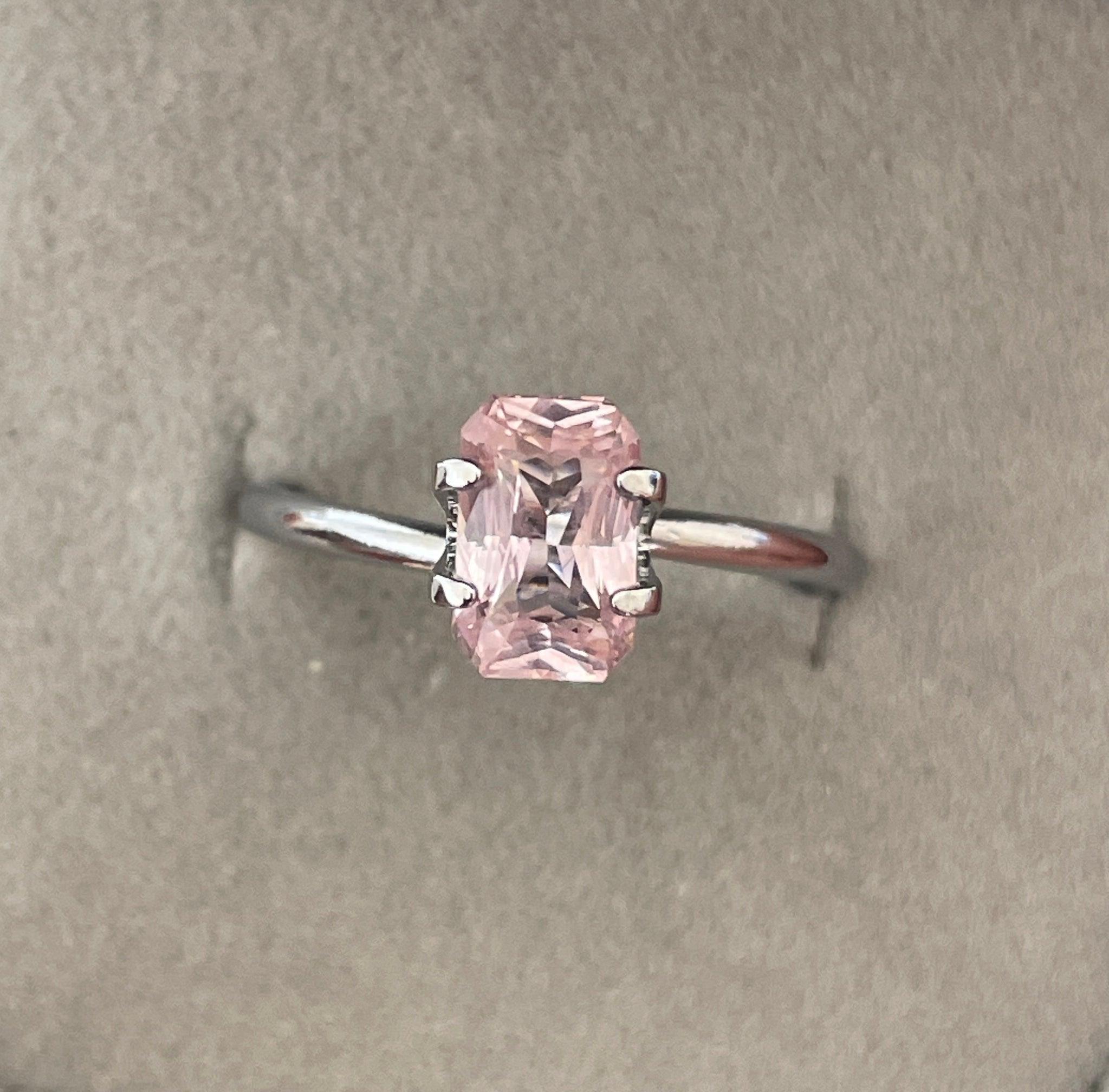 peach sapphire engagement ring