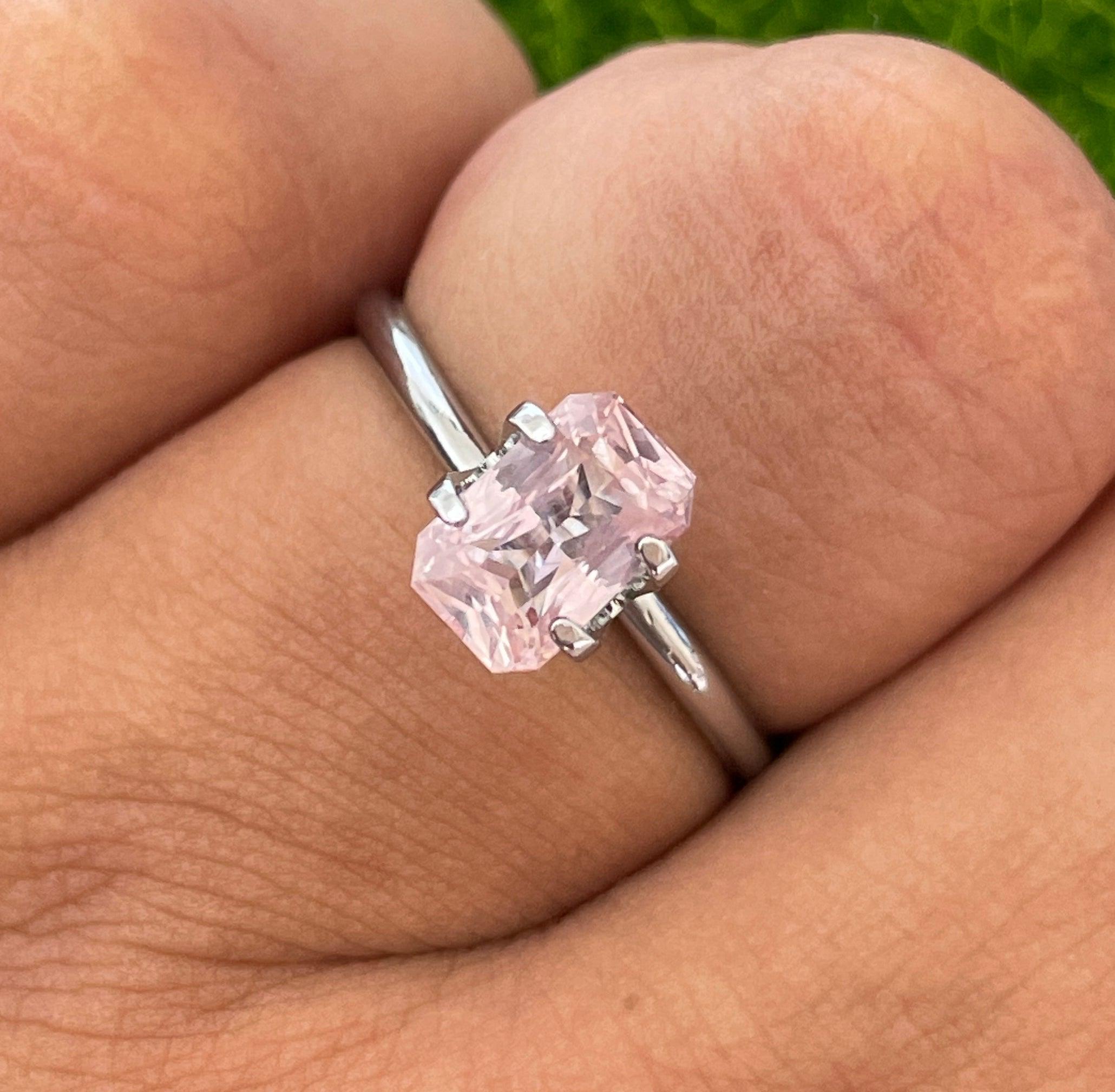 peach sapphire engagement ring