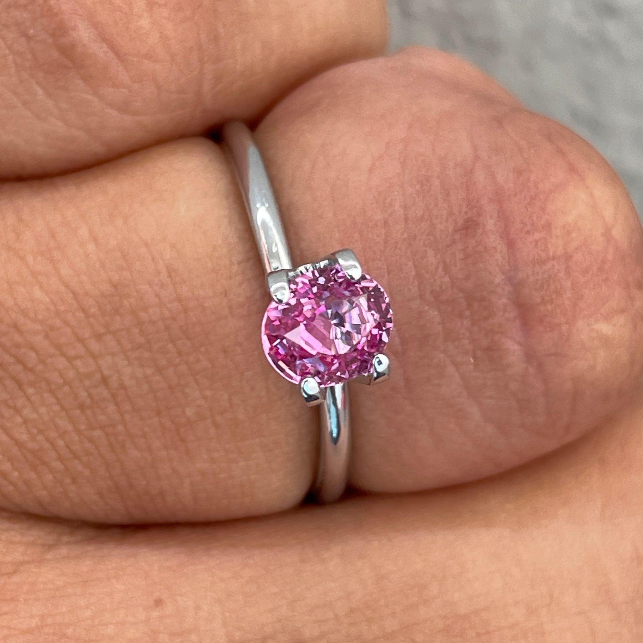 pink sapphire gemstone engagement ring