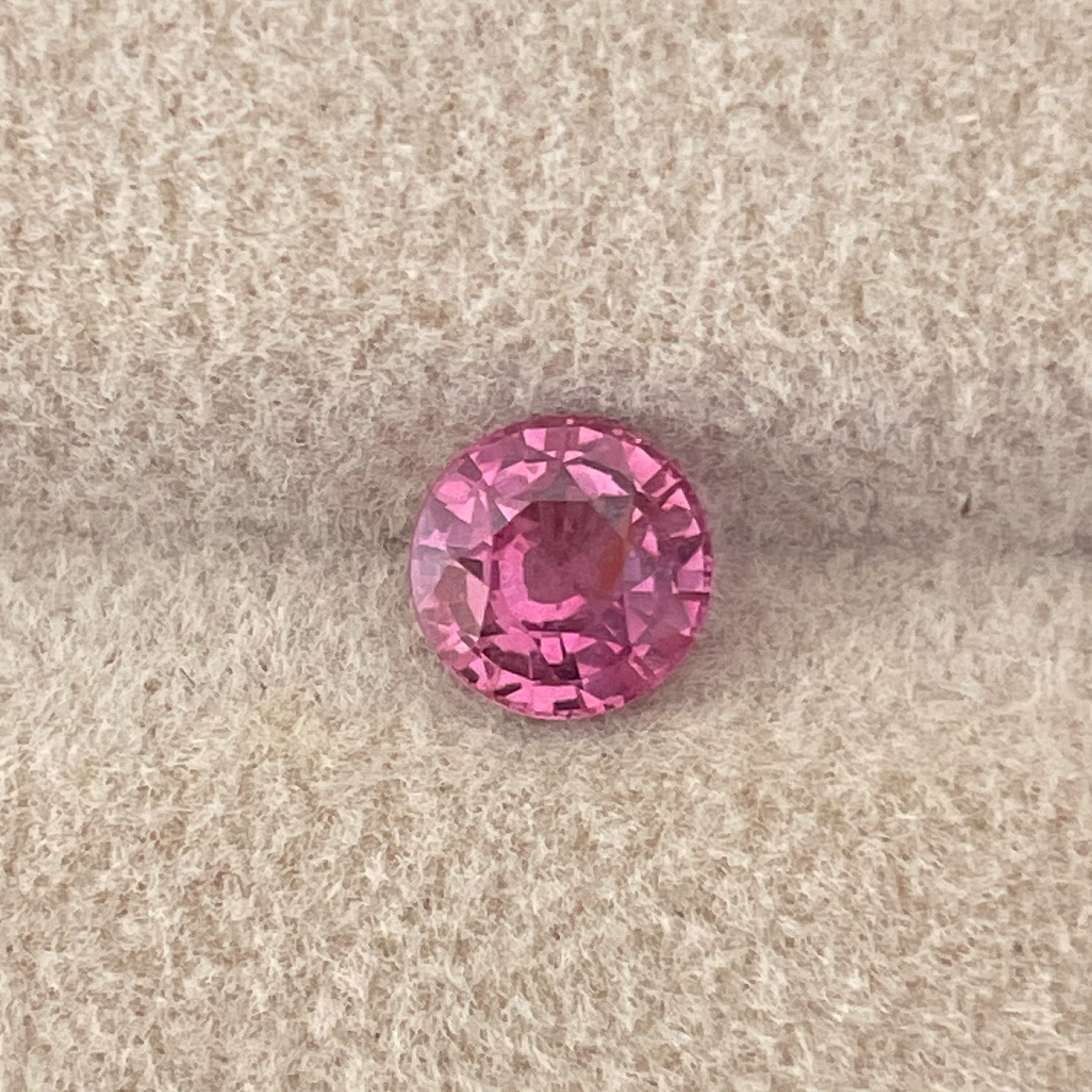 Natural pink sapphire 0.91 ct round cut VVS loose gemstone for engagement rings, high-quality no heat pink sapphire by NASHGEMS.