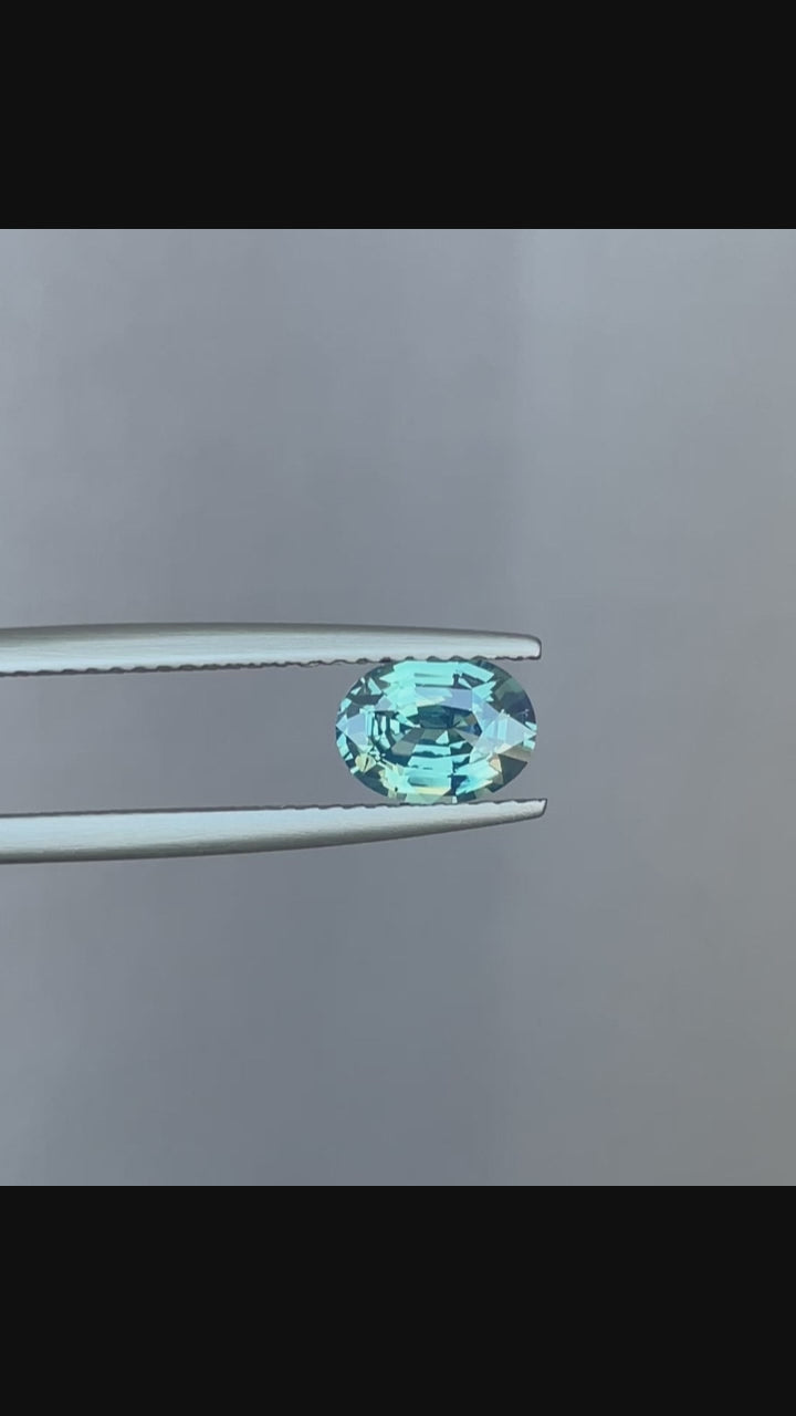 NATURAL TEAL BLUE GREEN SAPPHIRE OVAL 1.21