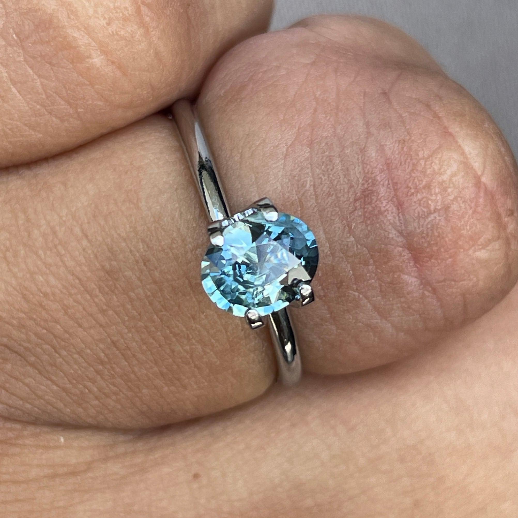 teal sapphire engagement ring