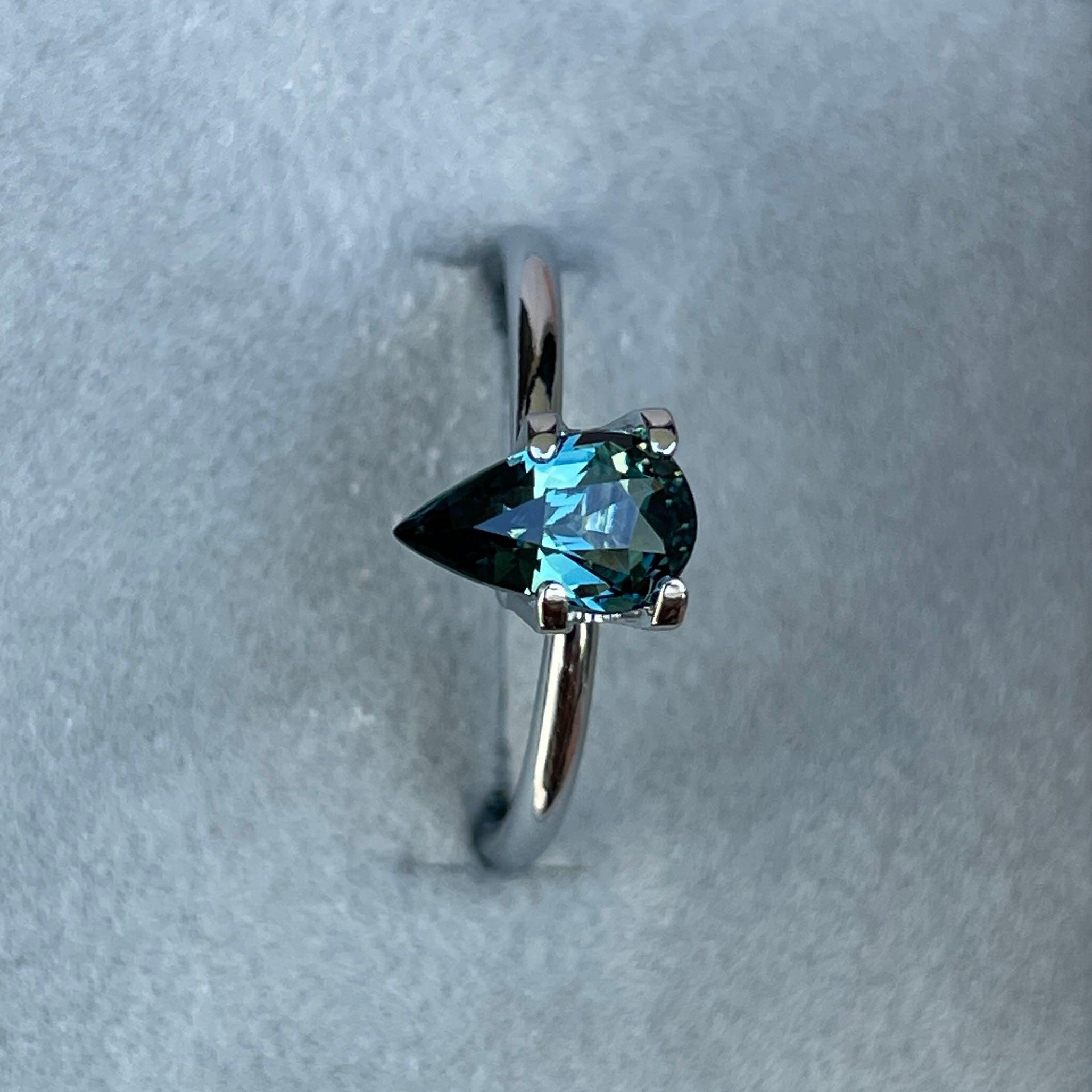 teal sapphire engagement ring