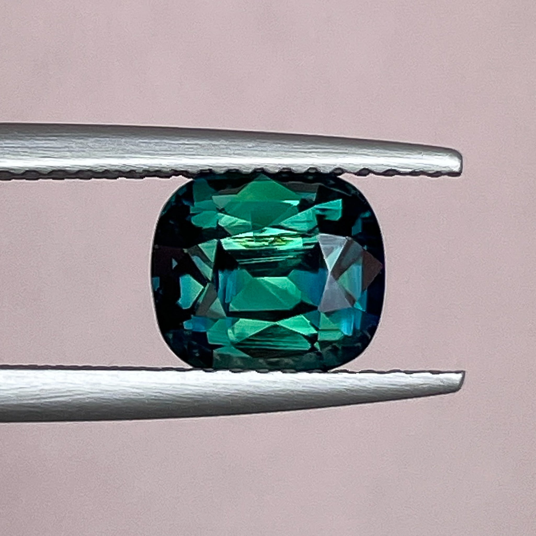 Natural forest green sapphire, 2.56 Ct cushion cut loose teal gemstone by NASHGEMS, ideal for engagement rings or custom jewelry.