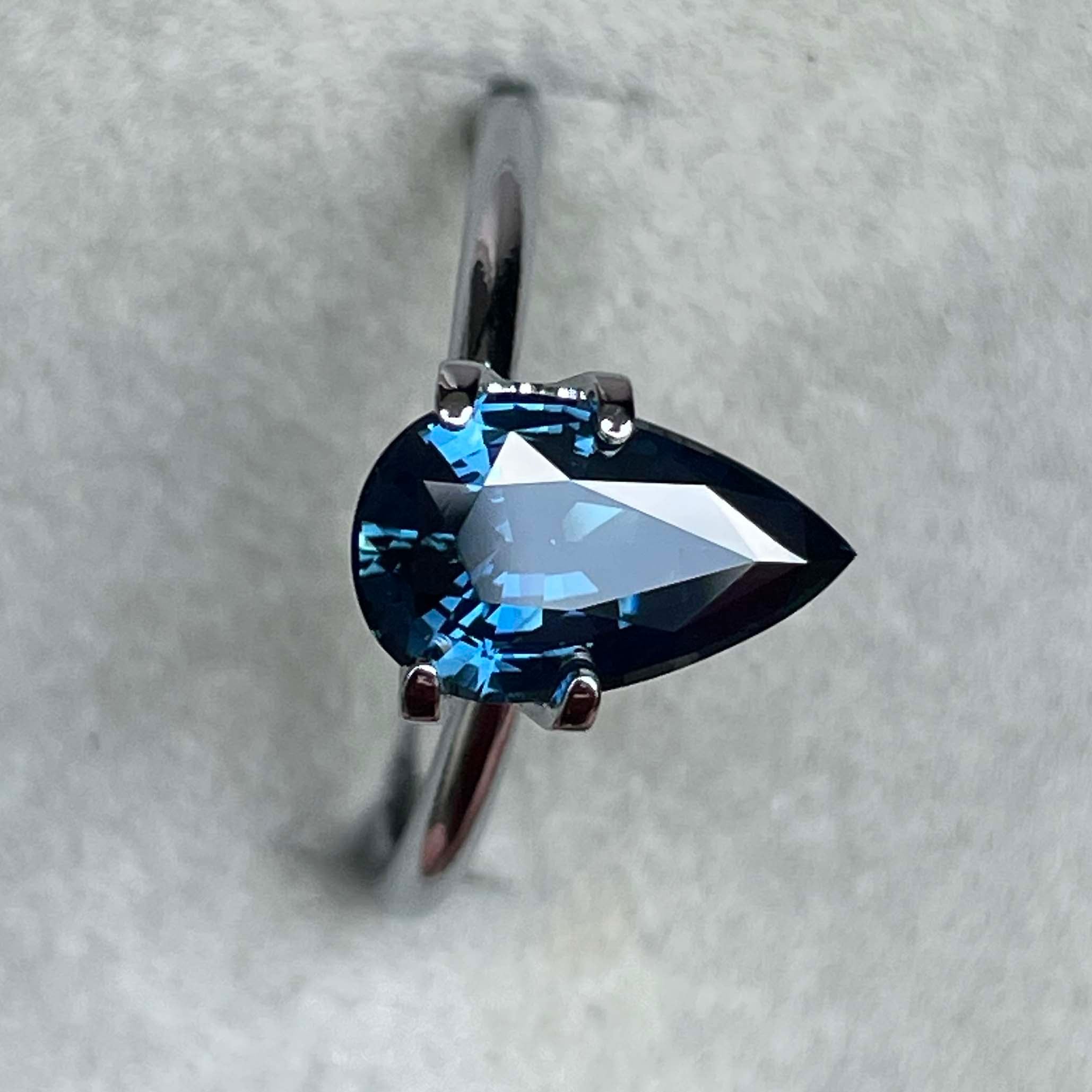 Teal blue green sapphire pear drop cut loose gemstone, 2.15 carats, from NASHGEMS, ideal for engagement, wedding rings, or jewelry gifts.