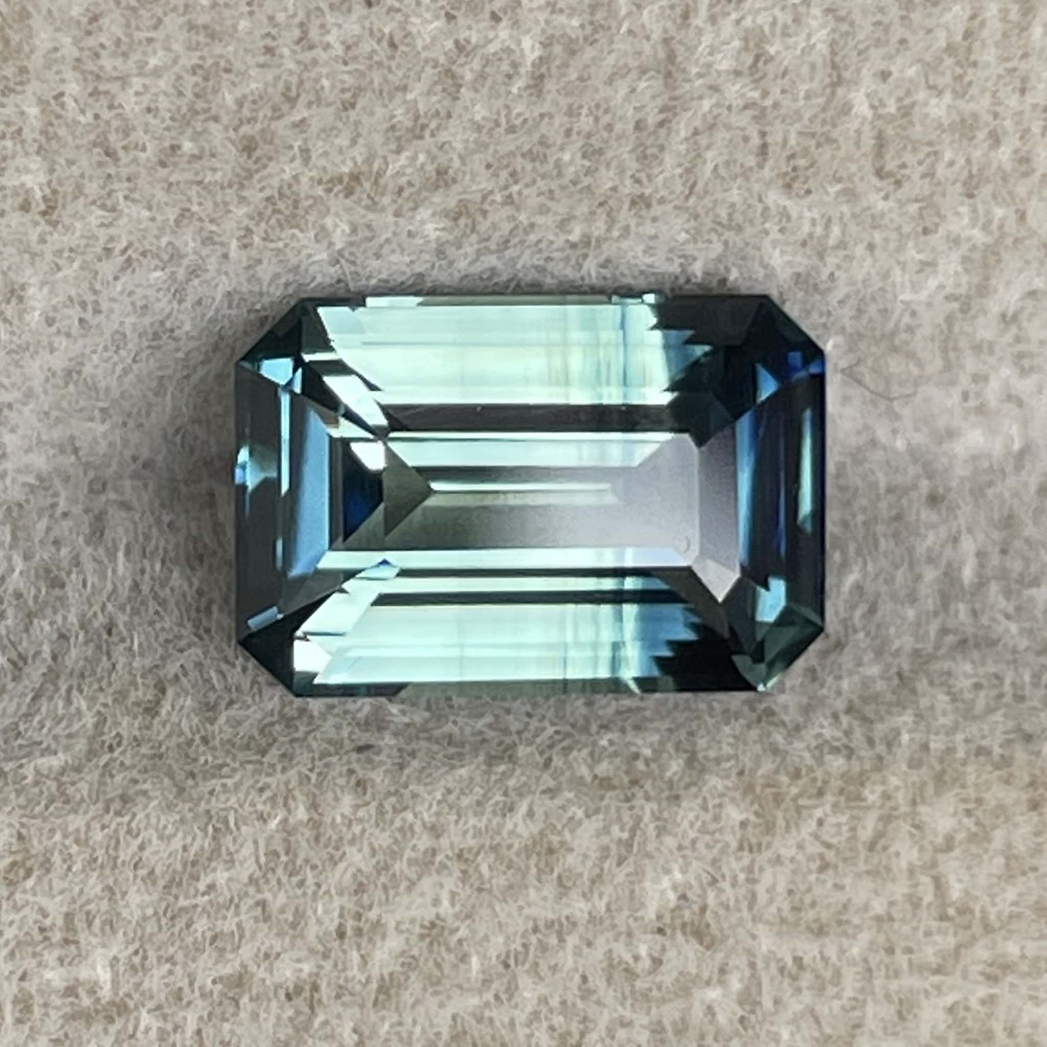 Teal sapphire loose gemstone, 2.07 Ct emerald cut, natural no heat blue-green sapphire by NASHGEMS for engagement rings