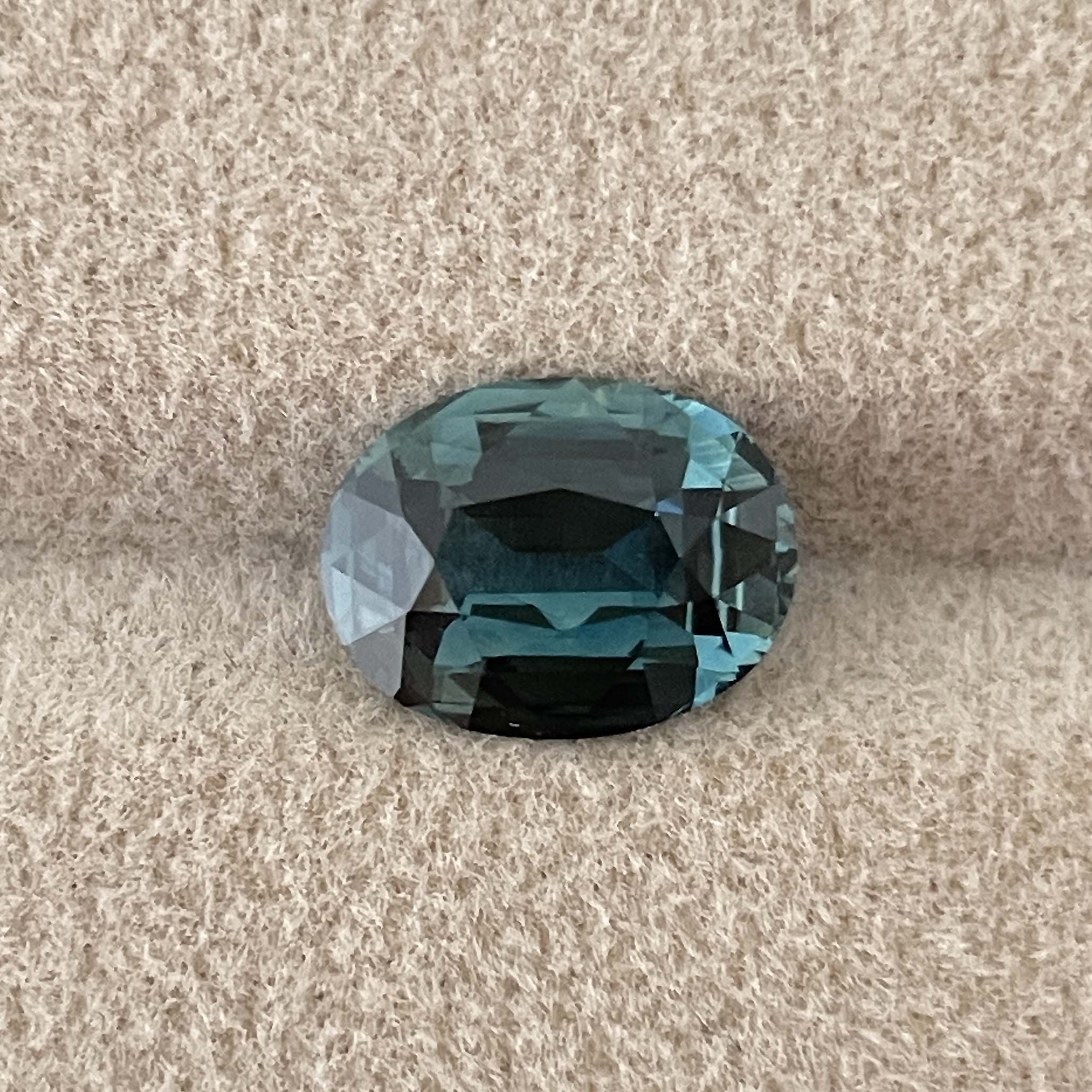 Natural teal blue green sapphire loose gemstone, 3.19 Ct oval cut by NASHGEMS, ideal for engagement rings or custom jewelry.