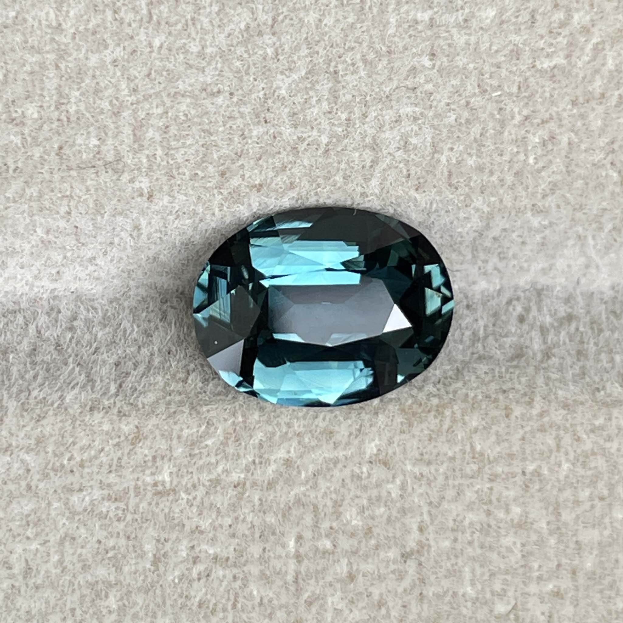 Natural teal blue green sapphire loose gemstone, 3.19 Ct oval cut by NASHGEMS, ideal for engagement rings or custom jewelry.
