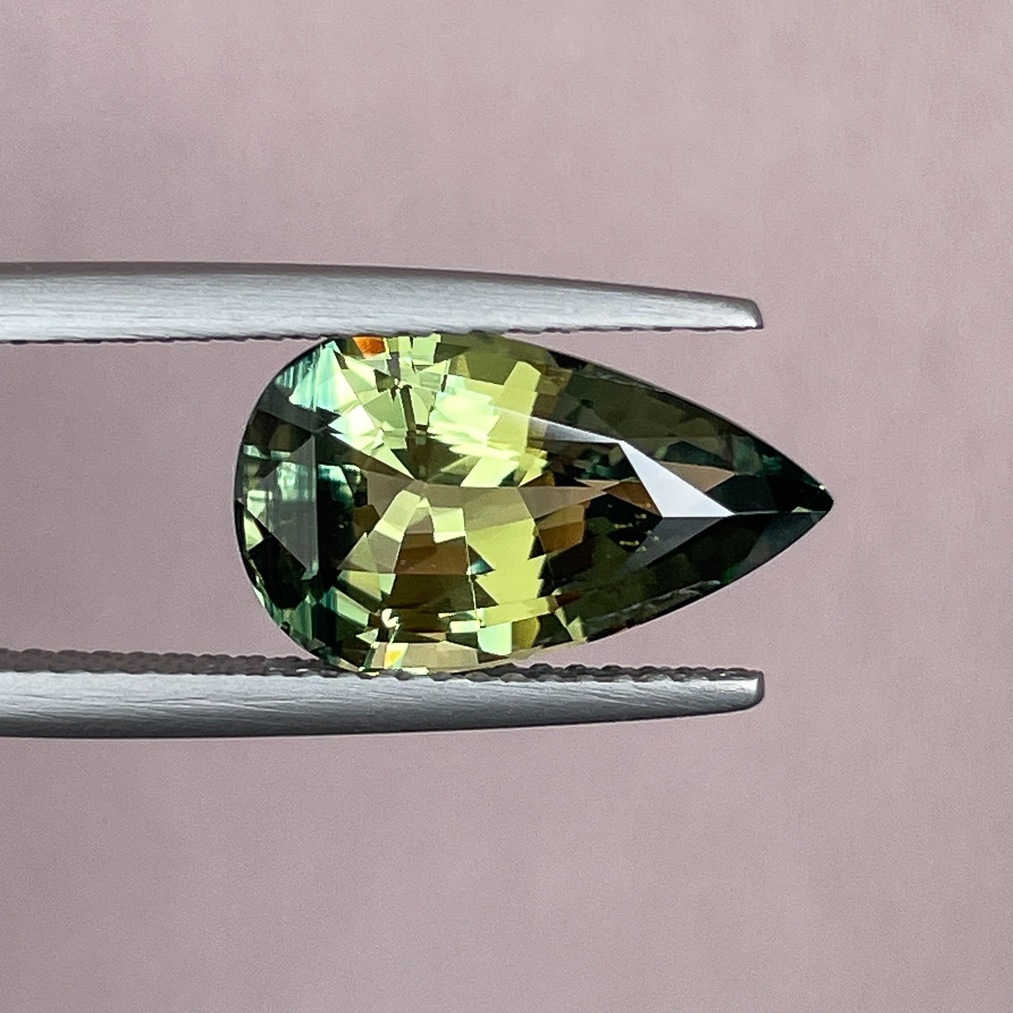 Teal bicolour Parti sapphire in pear shape, 5.02 Ct, loose no heat gemstone for engagement rings, by NASHGEMS.