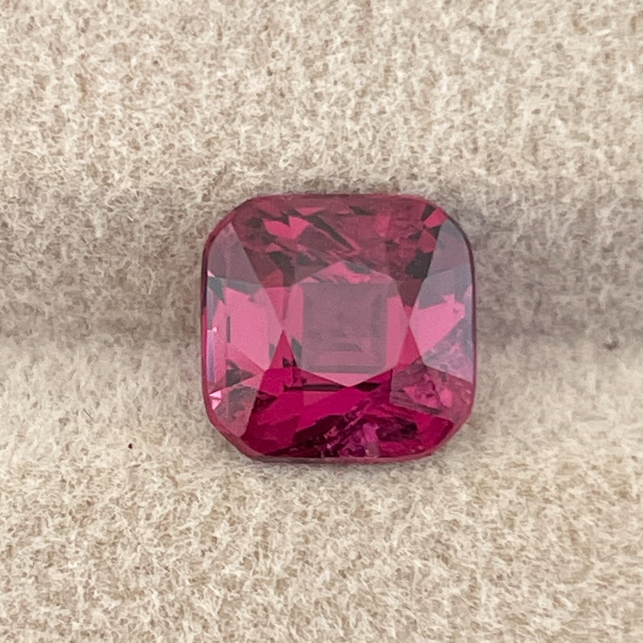 Natural Rhodolite Garnet 2.32 Ct cushion cut loose gemstone, vibrant raspberry red garnet by NASHGEMS for jewelry making.