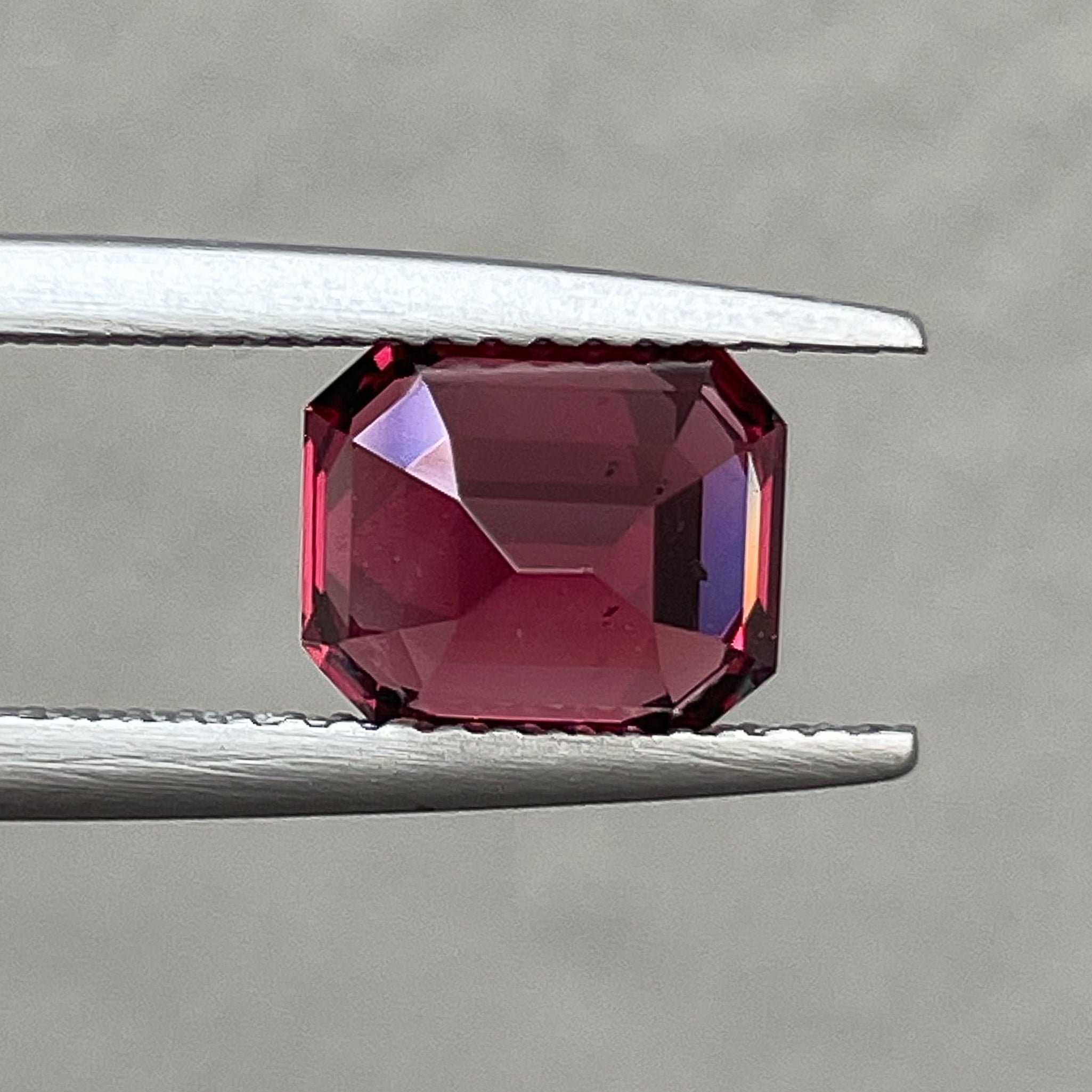 Natural Pyrope Almandite Garnet 2.73 Ct emerald cut loose gemstone for engagement rings, deep red color, by NASHGEMS.