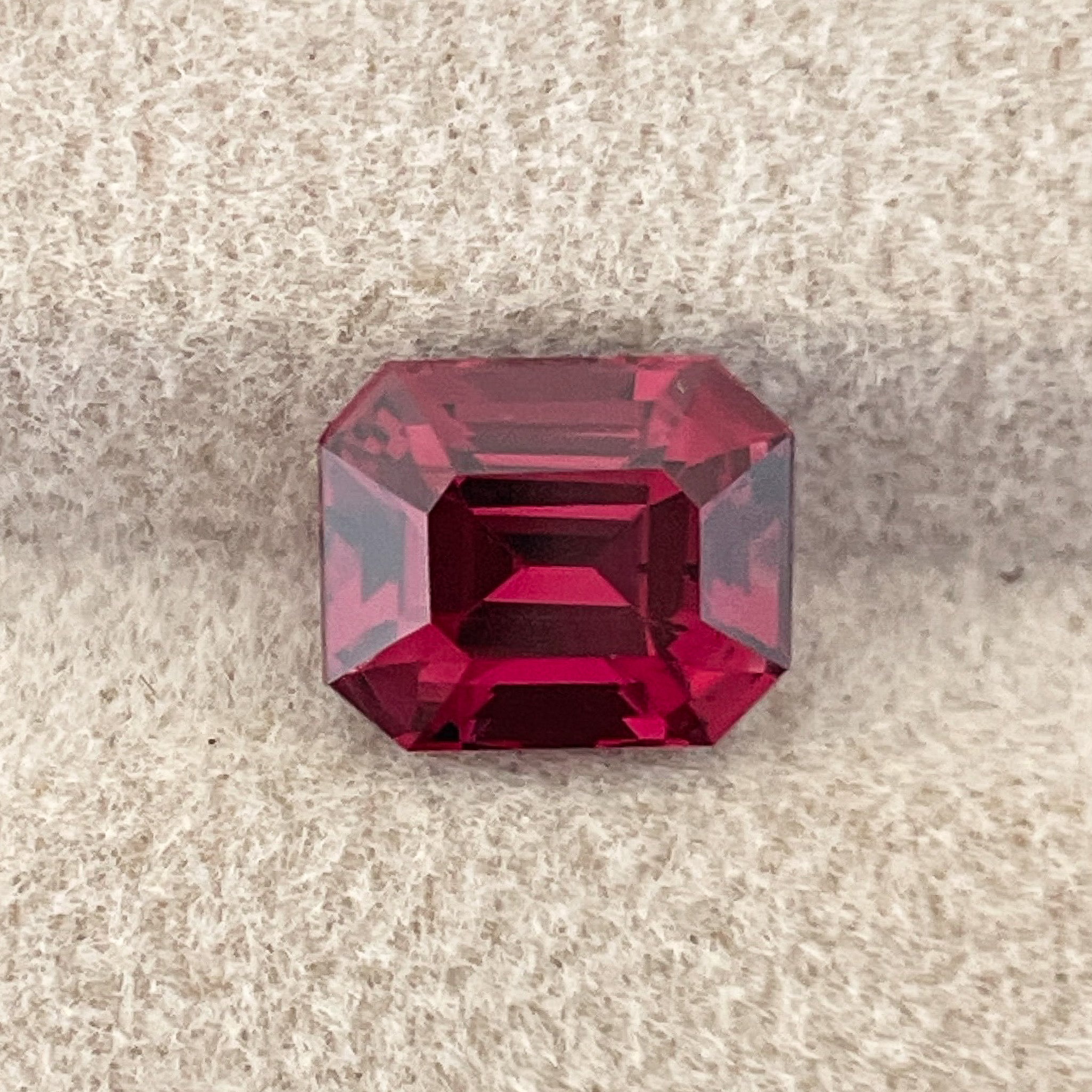 Natural Pyrope Almandite Garnet loose gemstone, 2.73 Ct emerald cut in deep red, ideal for engagement rings by NASHGEMS.