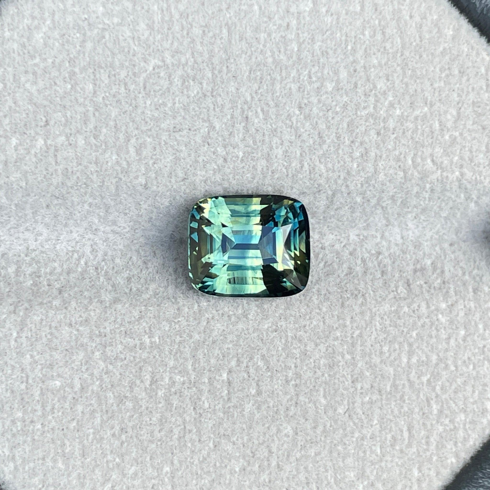 Parti Sapphire l 3.53 Ct l Cushion l 7.50 x 8.90 x 5.50mm l Fine Sapphires For Bespoke Engagement Ring l Madagascar Origin