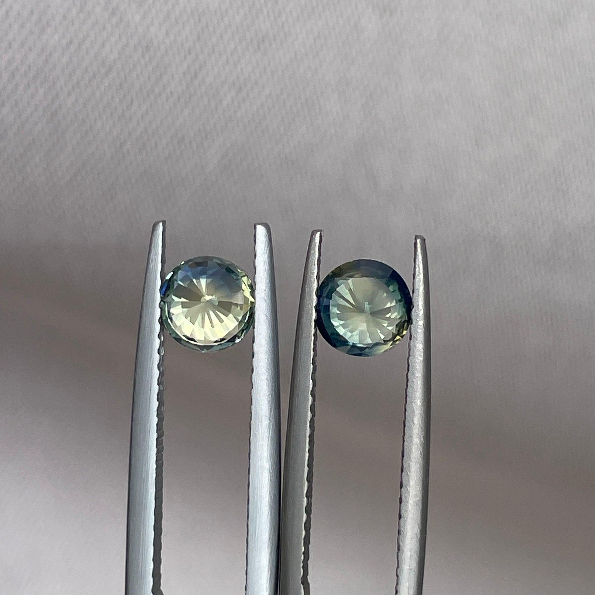 Green sapphire pair, pineapple green sapphire 1.83 crt. Loose Sapphire pair| Earth mined sapphire - NASHGEMS