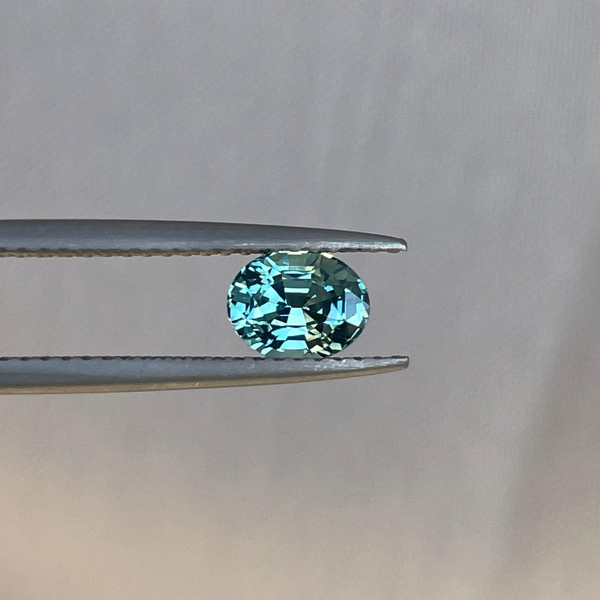 Teal sapphire stone Oval cut, lagoon green sapphire 0.98 crt teal sapphire. Clean Sapphire, Loose Stone