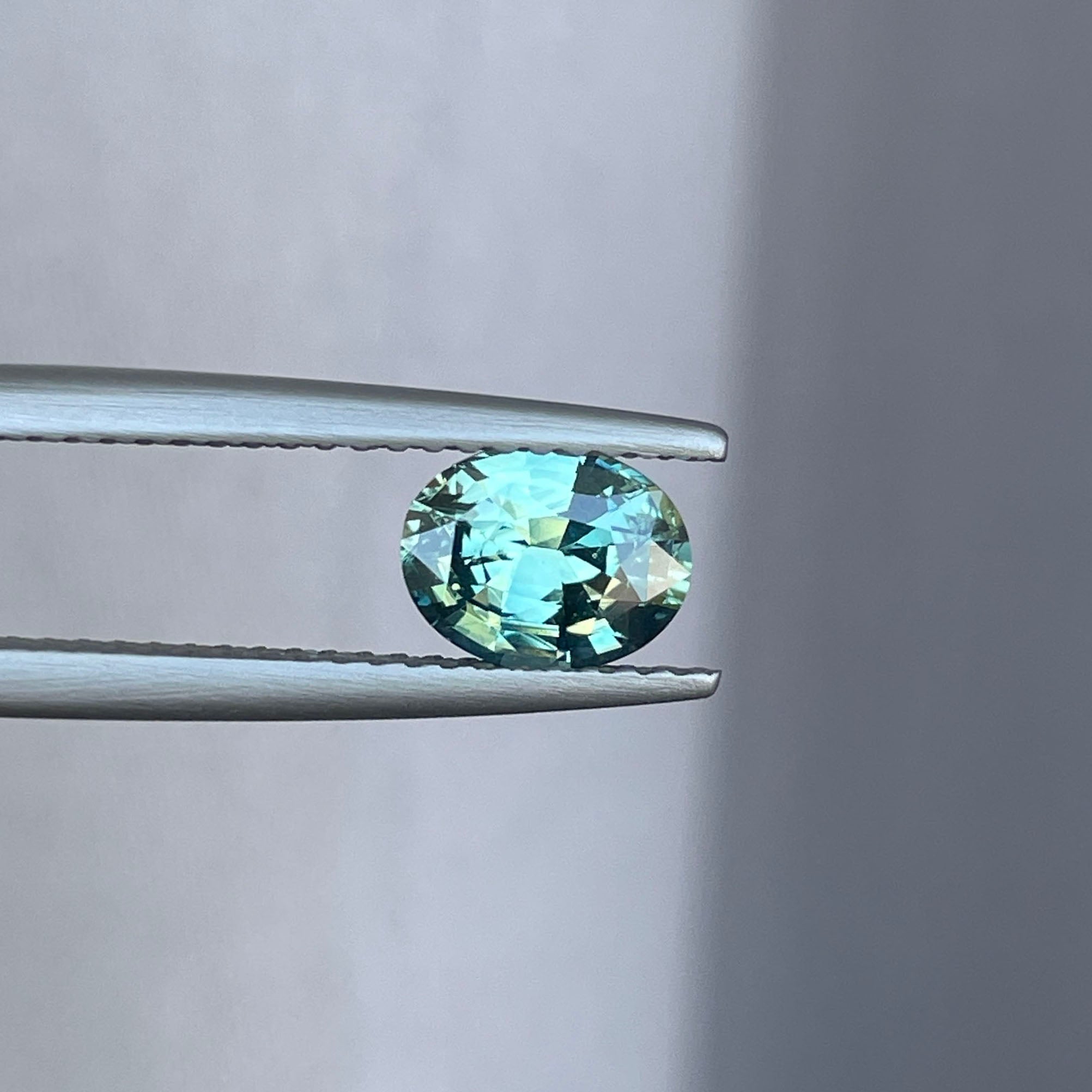NATURAL TEAL BLUE GREEN SAPPHIRE OVAL 1.19