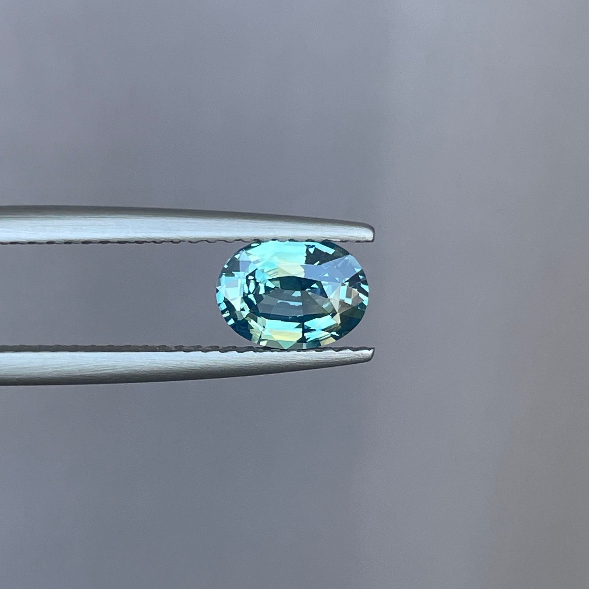 NATURAL TEAL BLUE GREEN SAPPHIRE OVAL 1.21