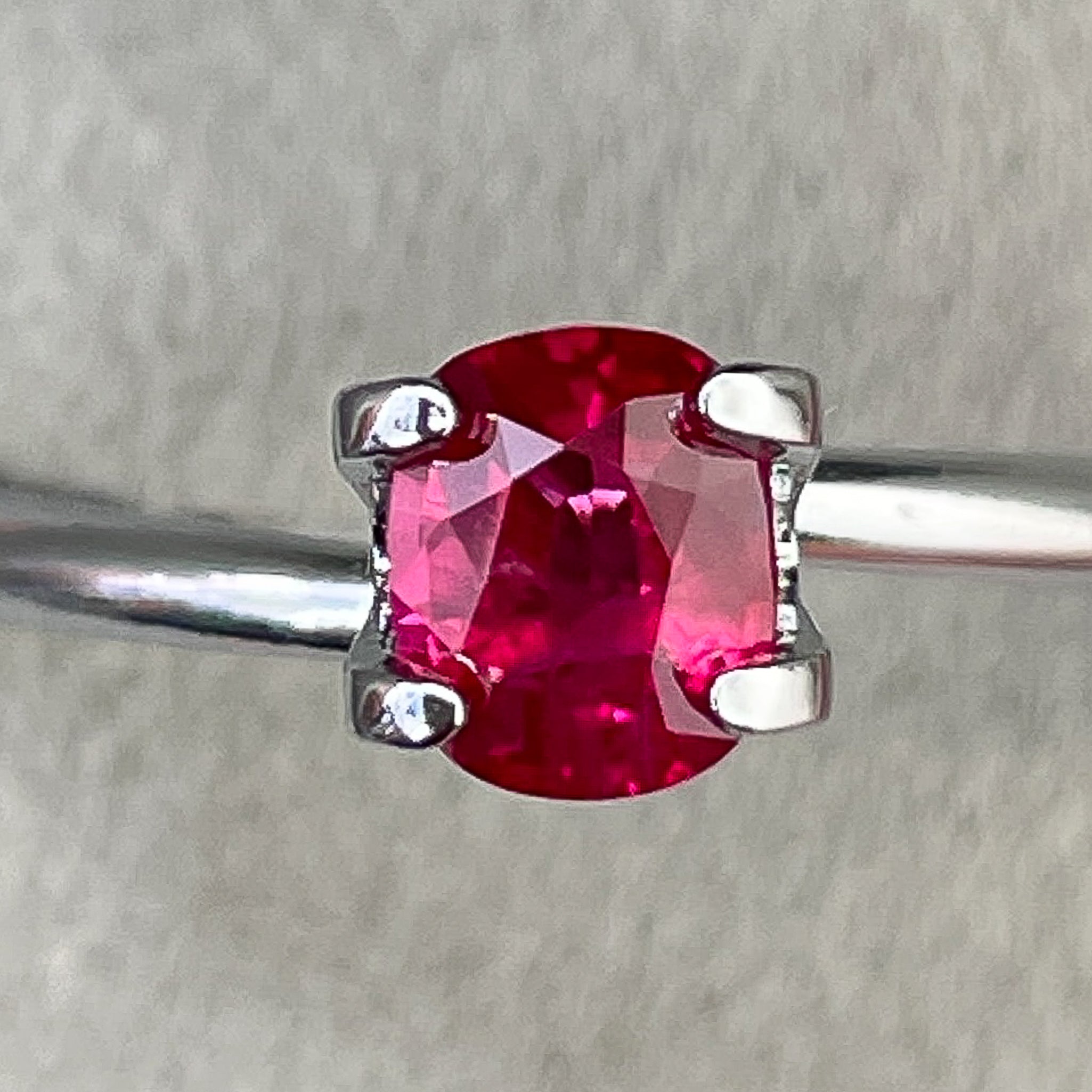Natural 0.67 Ct cushion cut ruby gemstone from NashGems, no heat, loose ruby for engagement rings or jewelry making.