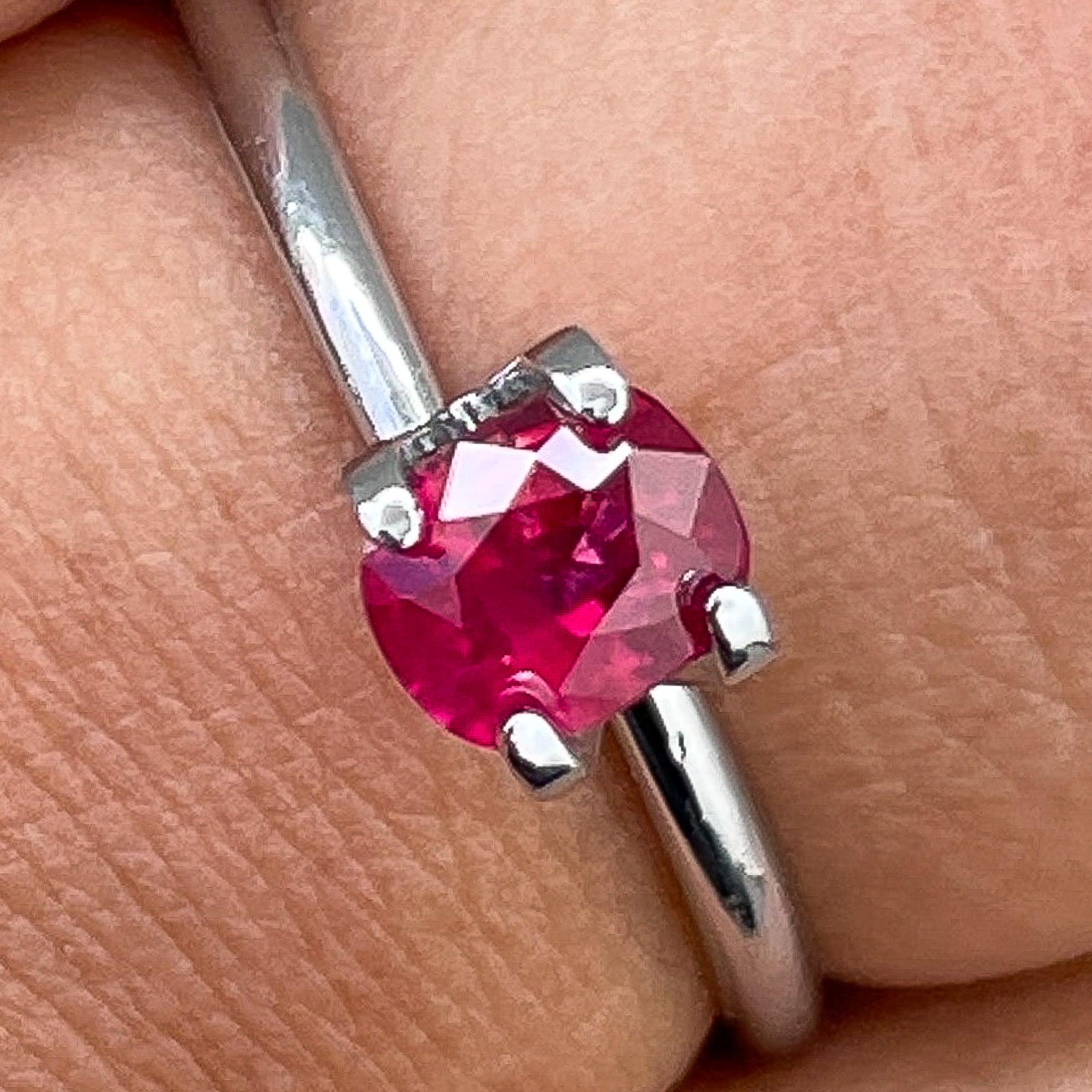Natural Ruby 0.67 Ct cushion cut loose gemstone from Nashgems, perfect for engagement rings, no heat treatment, vibrant red color.