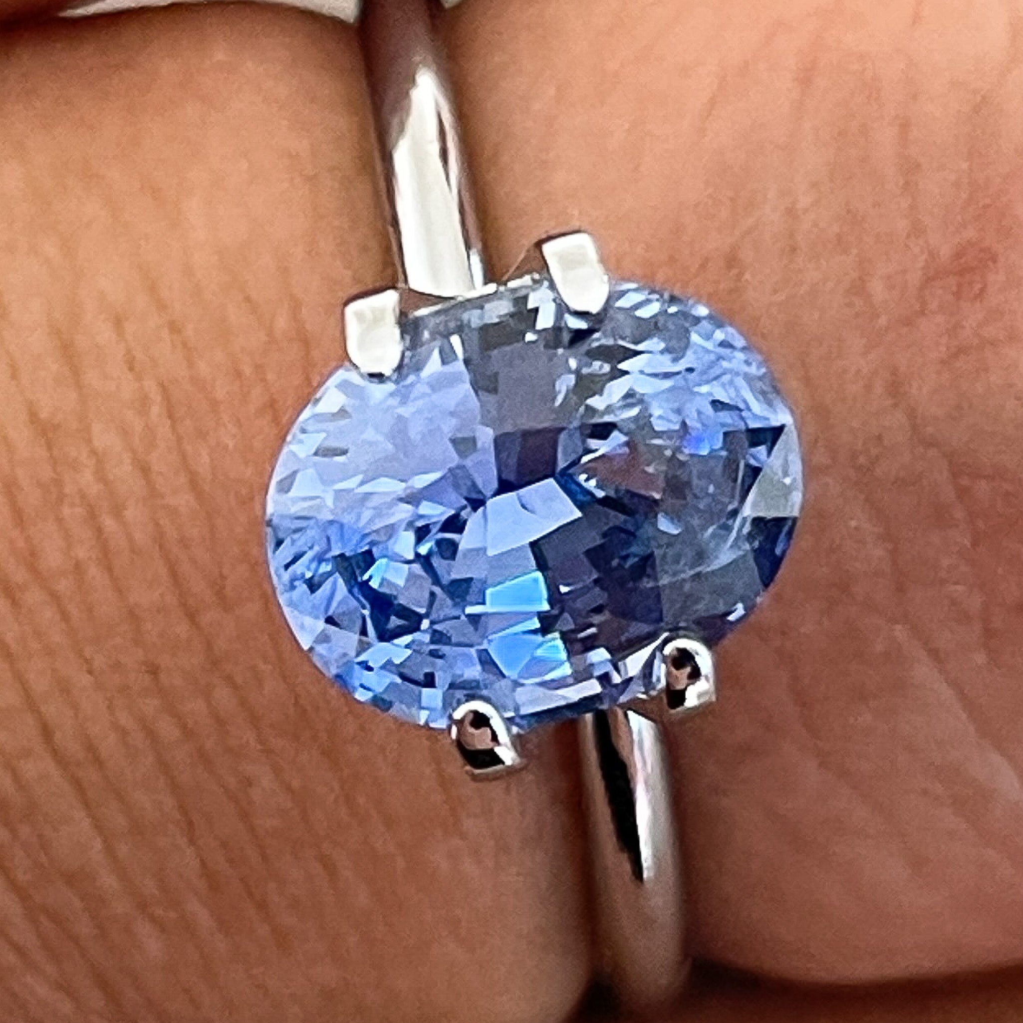 Natural Ceylon Blue Sapphire 2.15 Ct oval cut loose gemstone by NASHGEMS, ideal for engagement rings or custom jewelry.
