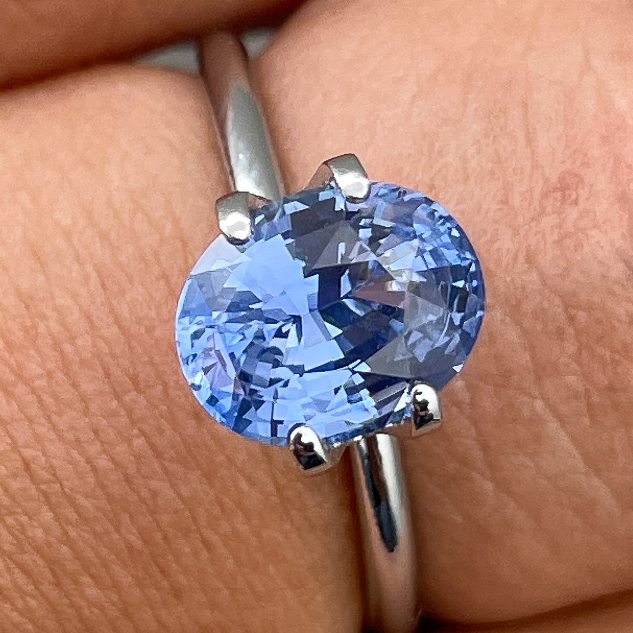 Natural Ceylon Blue Sapphire 2.15 ct oval cut, VVS loose gemstone from NASHGEMS for engagement or custom jewelry.