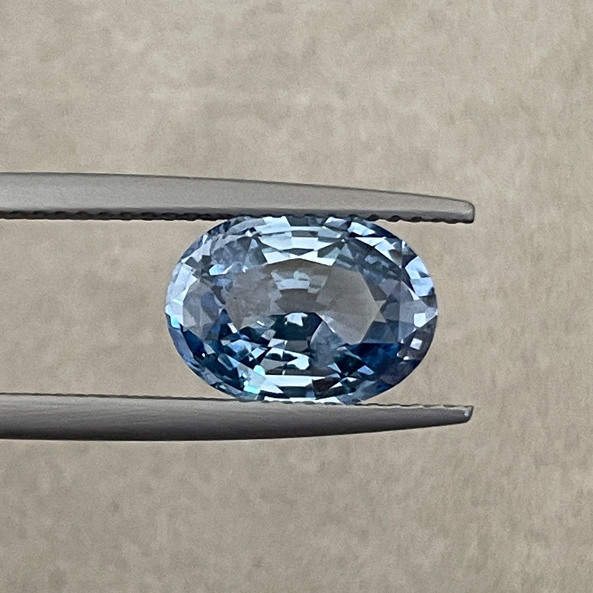 Natural Ceylon Blue Sapphire, 3.34 Ct oval cut, loose gemstone from NASHGEMS, ideal for engagement rings or custom jewelry designs.