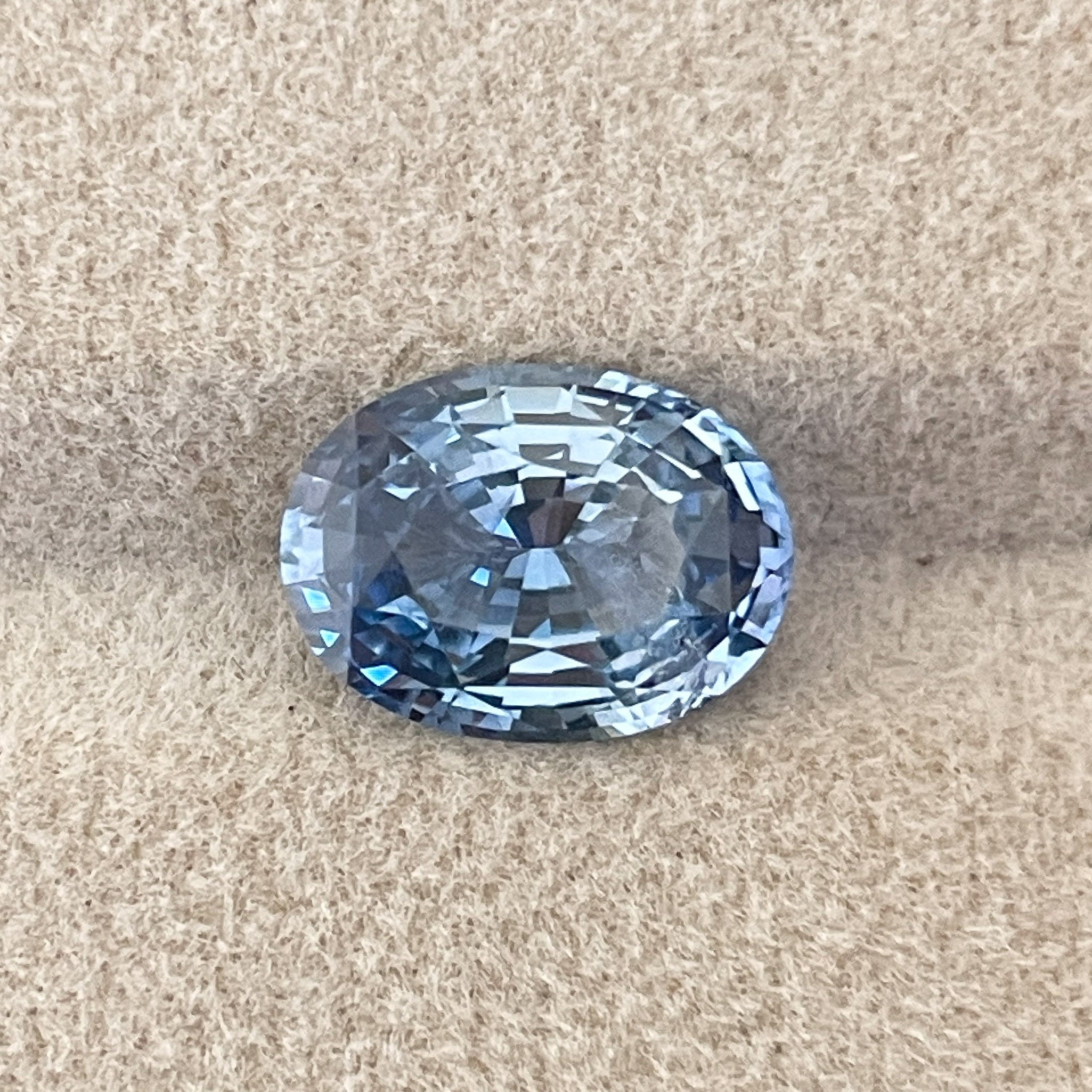 Natural Ceylon blue sapphire, 3.34 ct oval cut loose gemstone from NASHGEMS, perfect for engagement rings or custom jewelry.