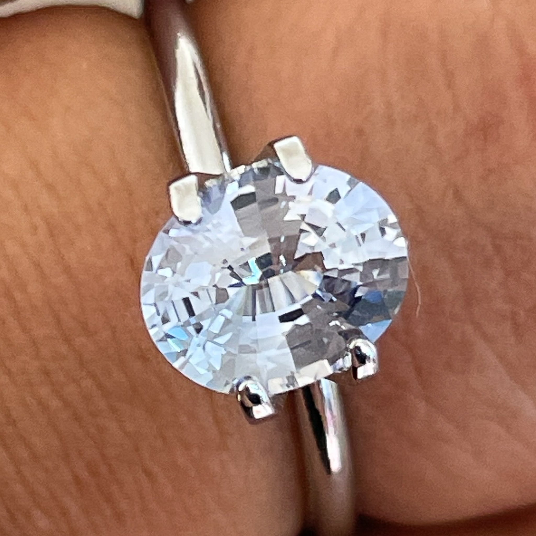 Natural Ceylon pale blue sapphire, 1.56 Ct oval cut, loose VVS blue gemstone for engagement rings by NASHGEMS.