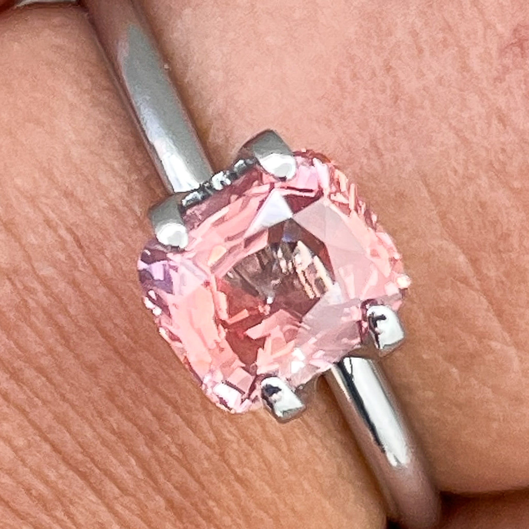 Natural padparadscha sapphire loose gemstone, 1.55 ct cushion cut, no heat, ideal for engagement rings, from NASHGEMS.