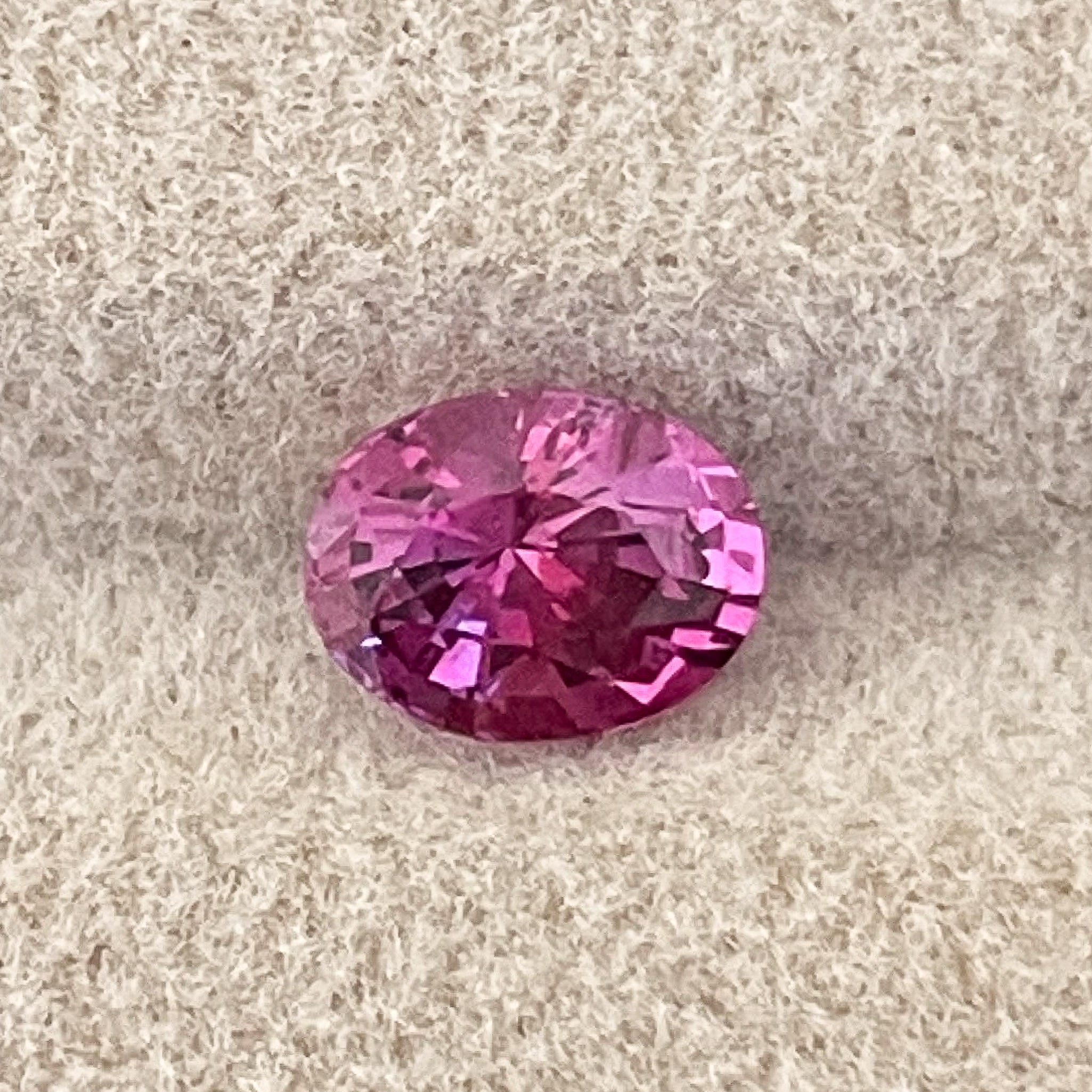 Natural pink sapphire loose gemstone, 1.00 Ct oval cut, heat treated, from NASHGEMS, perfect for engagement rings.