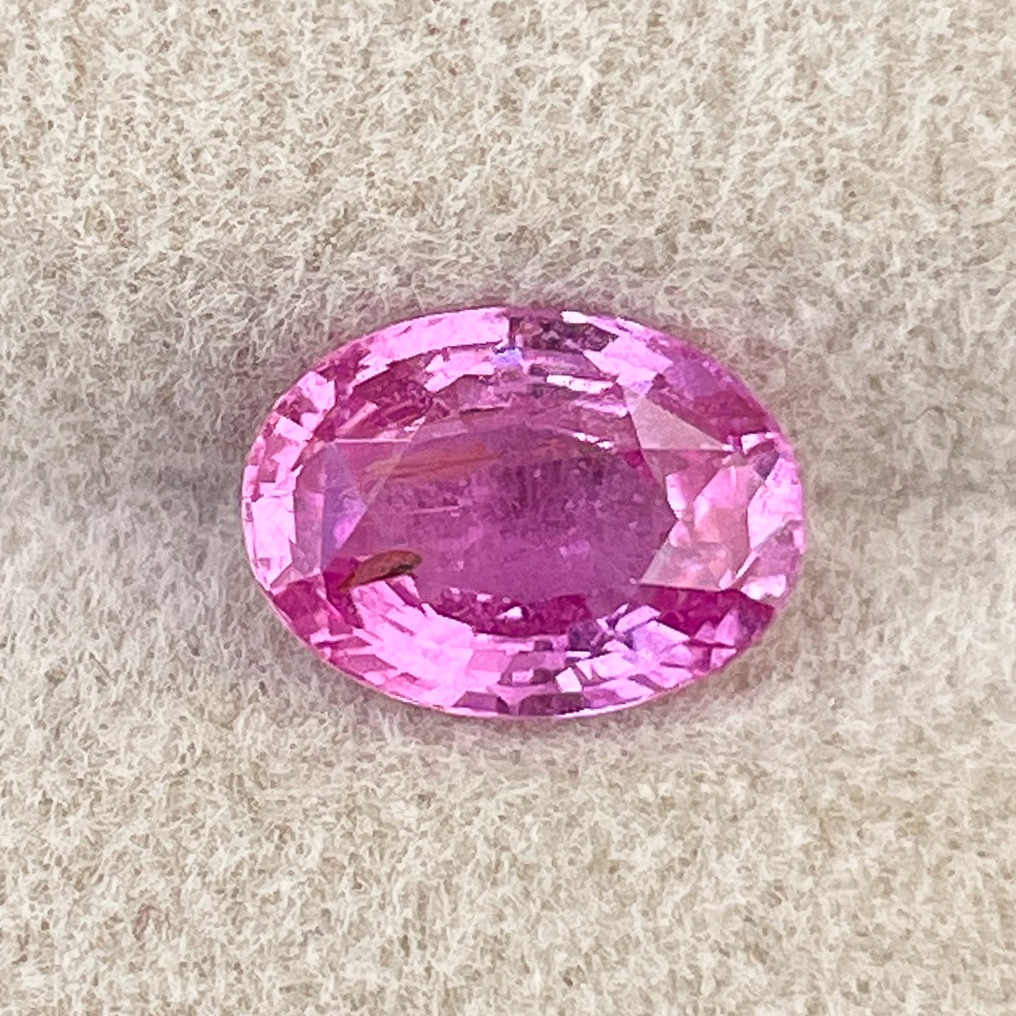 Natural pink sapphire loose gemstone, 1.65 Ct oval cut, no heat pink sapphire by NASHGEMS for engagement jewelry.
