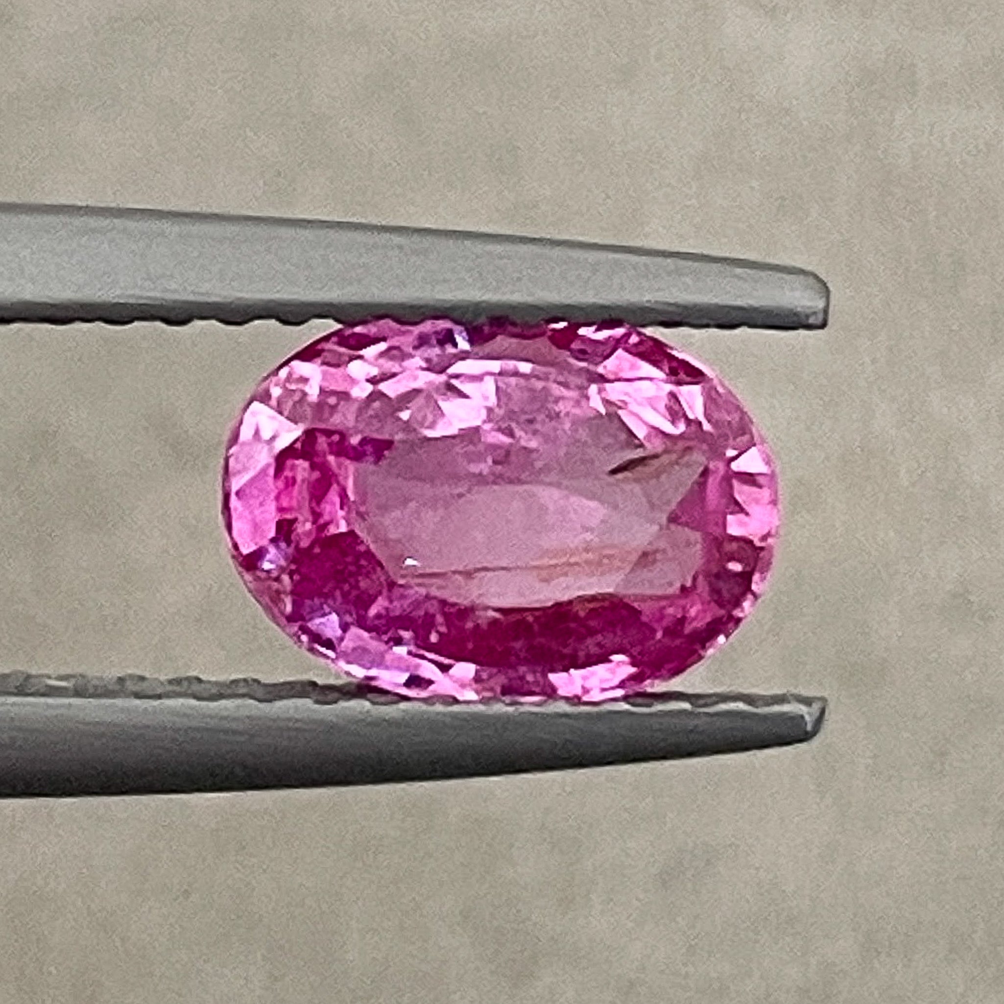 Natural pink sapphire loose gemstone, 1.65 Ct oval cut by NASHGEMS, no heat, ideal for engagement rings.