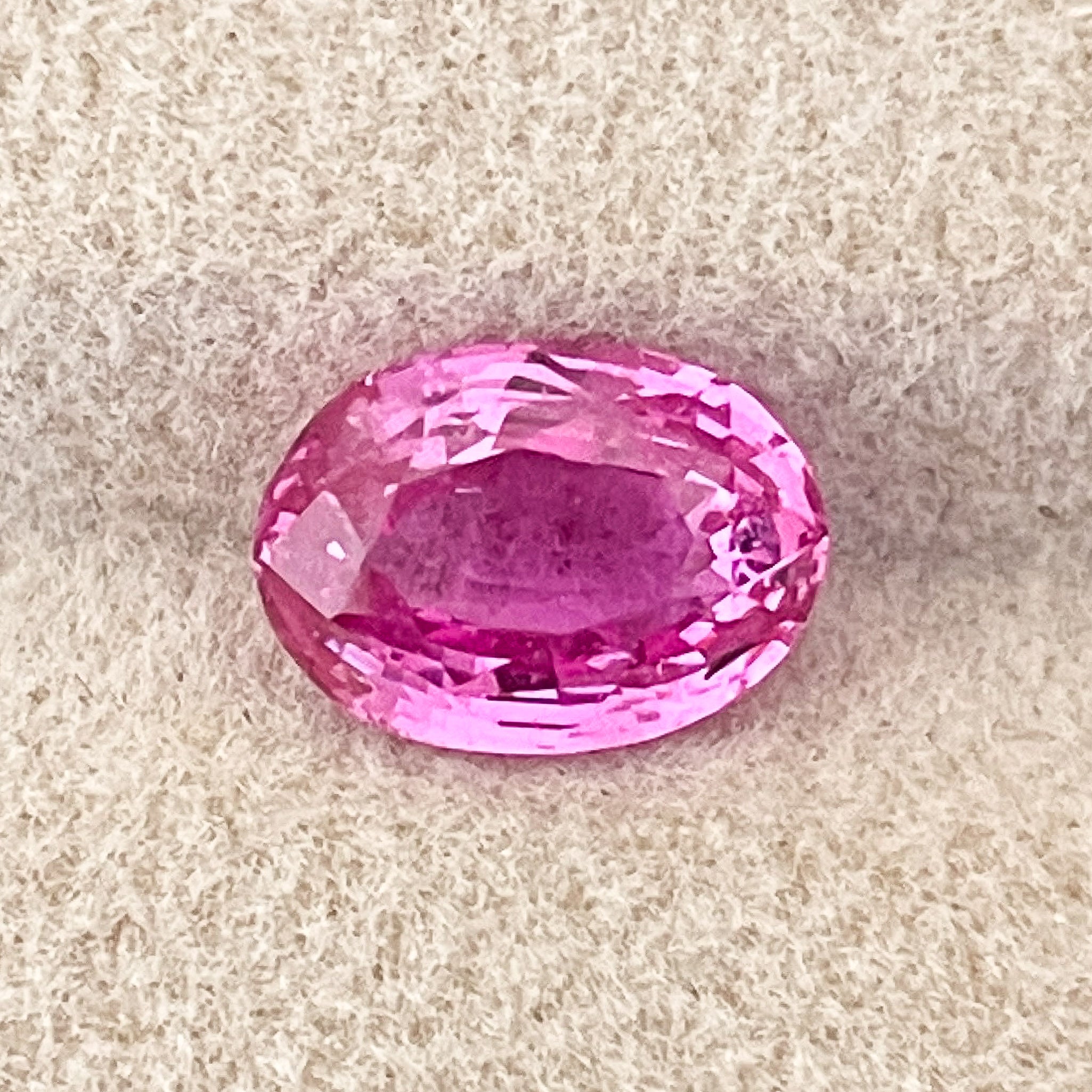 Natural pink sapphire loose gemstone, 2.05 ct oval cut, heated pink sapphire by NASHGEMS for engagement rings.