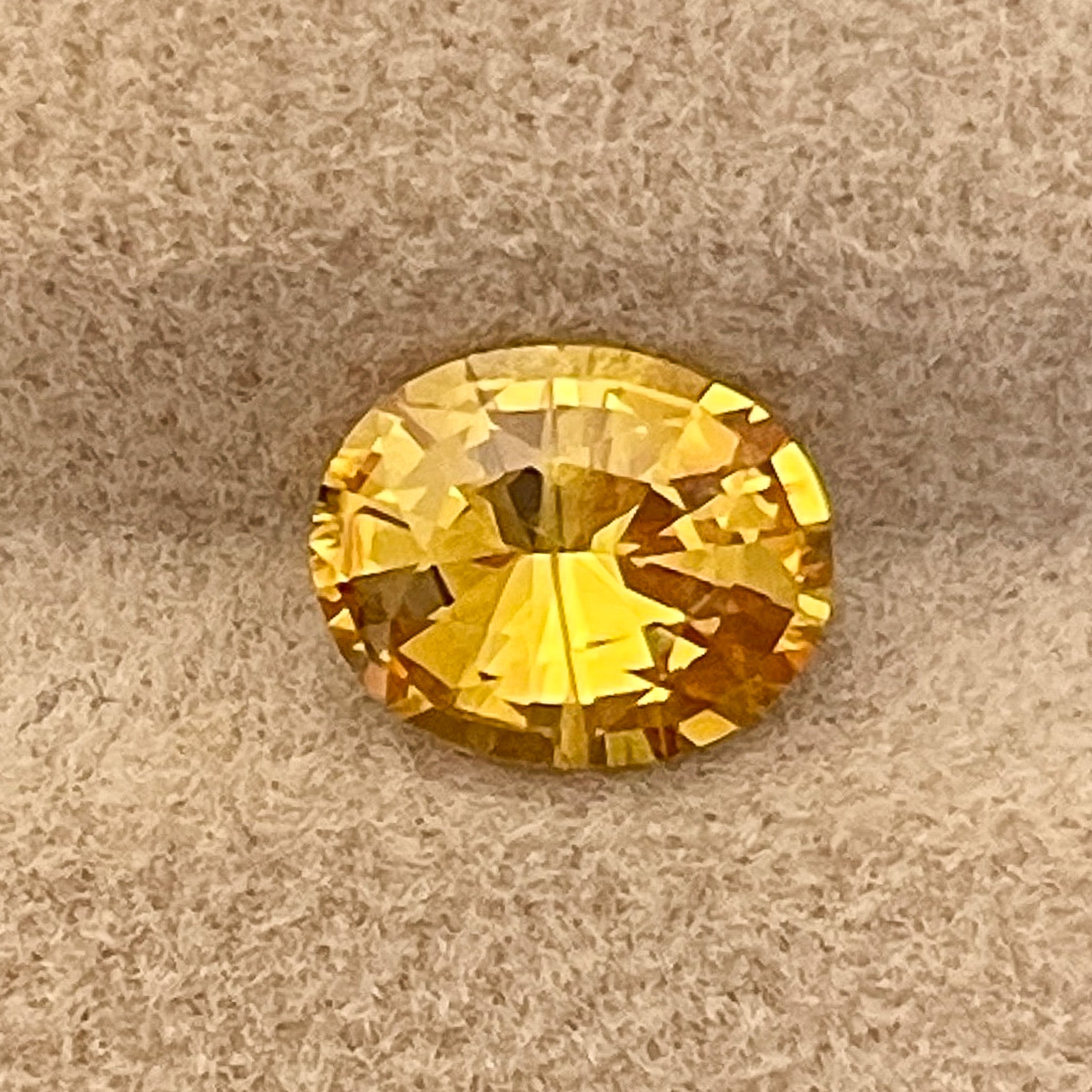 Natural yellow sapphire gemstone, 1.27 ct oval cut, heat treated loose yellow sapphire by NASHGEMS for engagement rings.