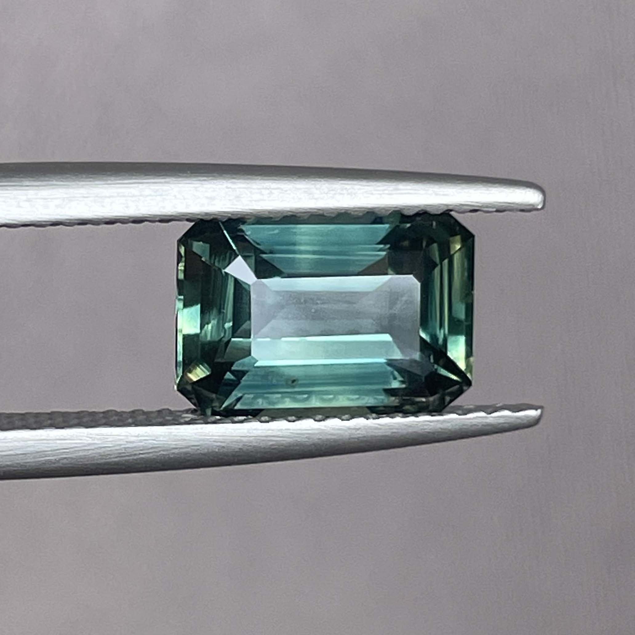 Natural green sapphire 3.03 ct emerald cut, teal loose sapphire for engagement rings, by NASHGEMS.