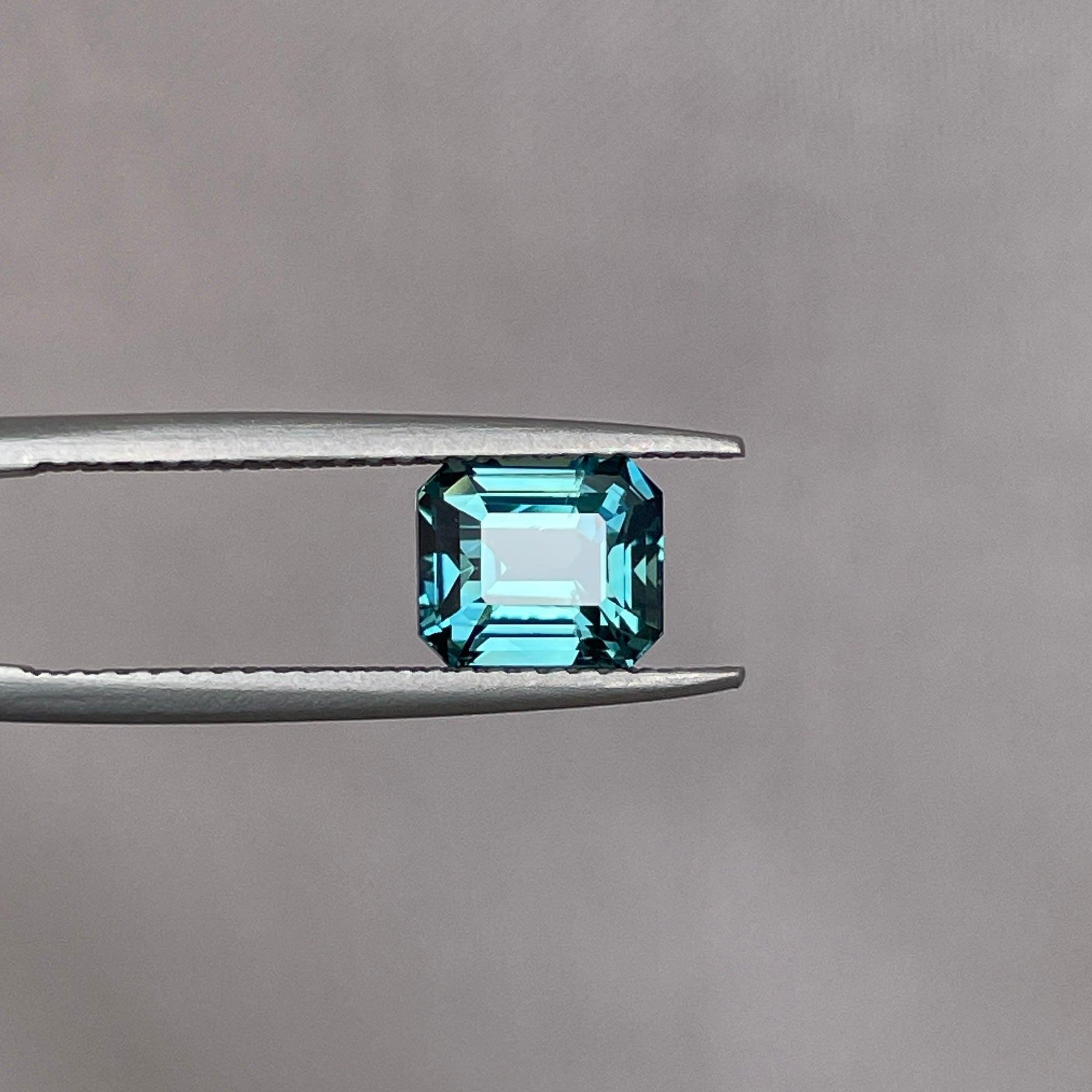 loose teal sapphire emerald radiant cut