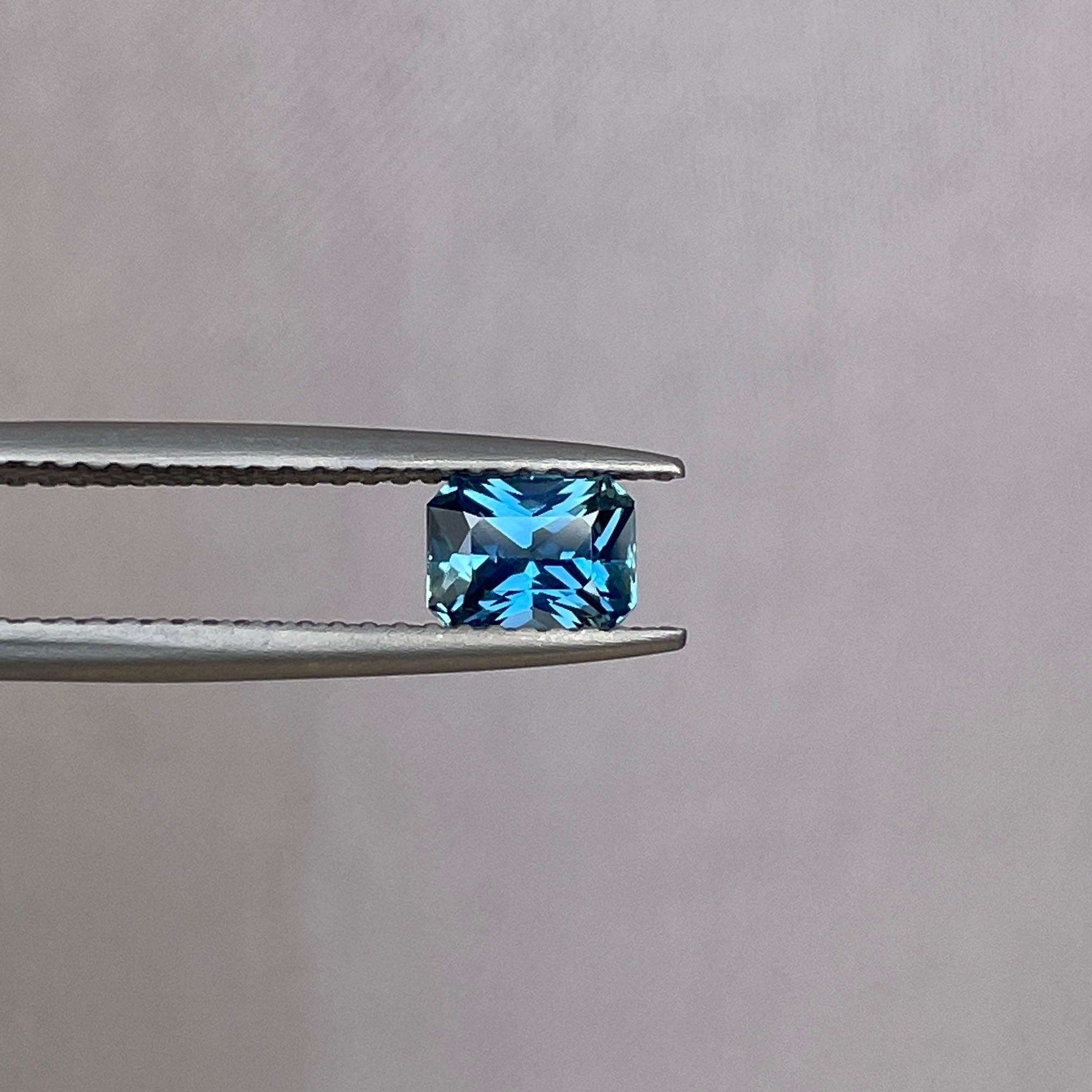 loose teal sapphire emerald radiant cut