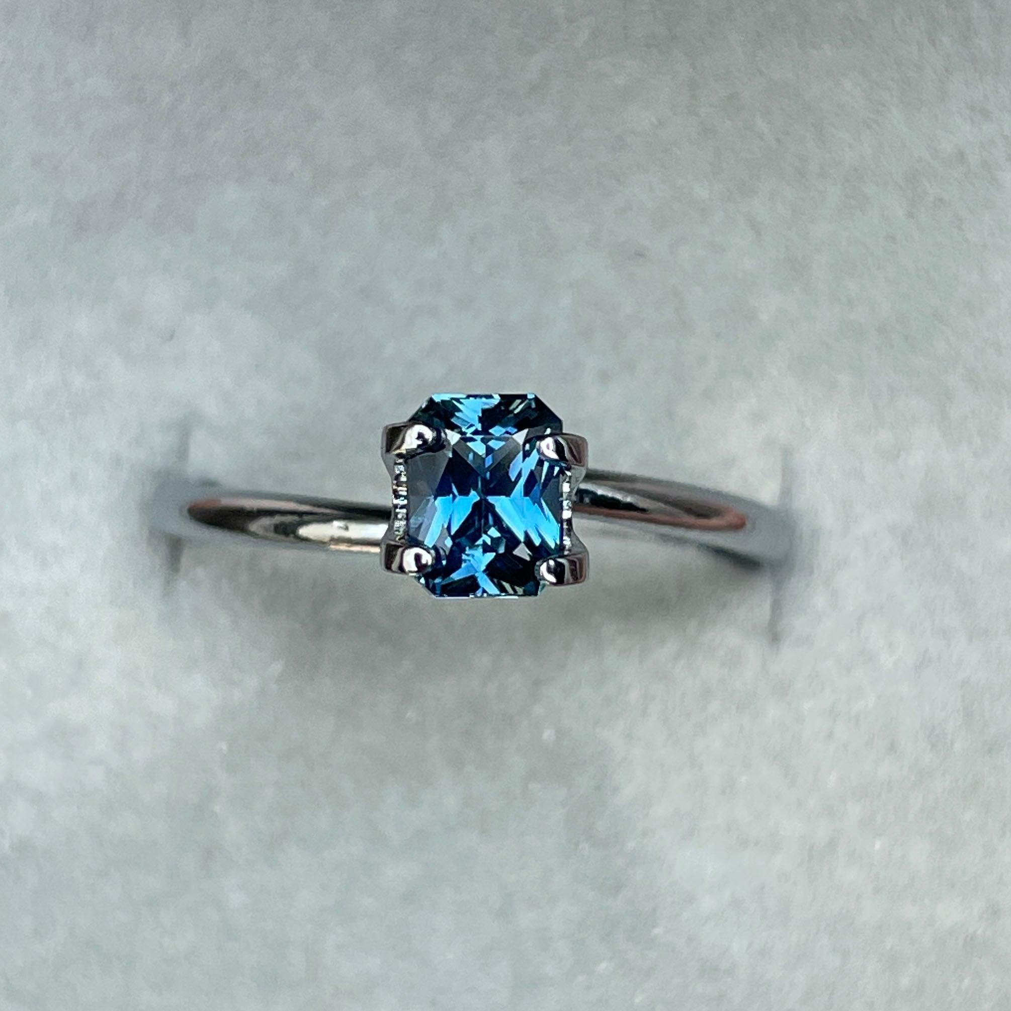 loose teal sapphire emerald radiant cut