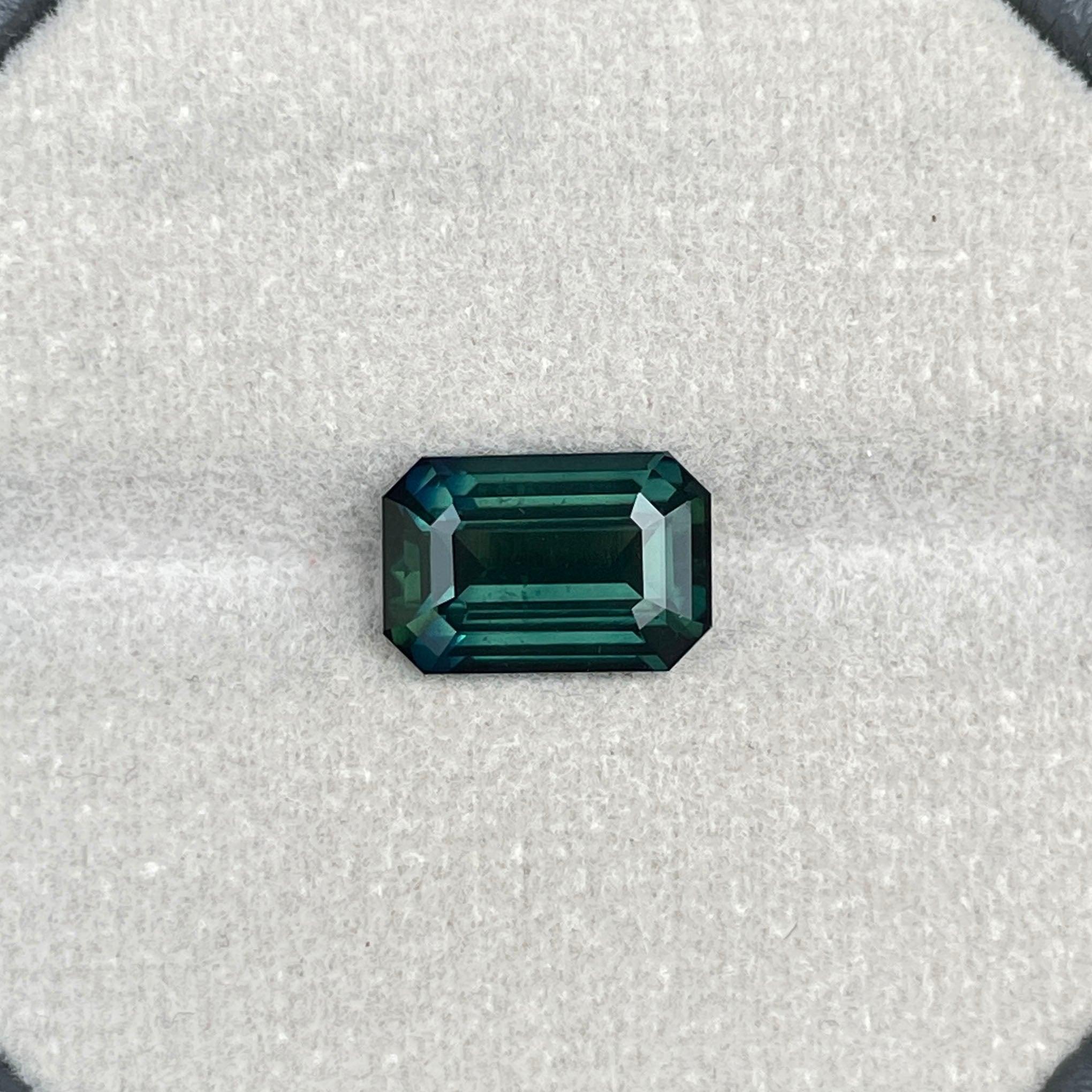 loose teal sapphire emerald radiant cut