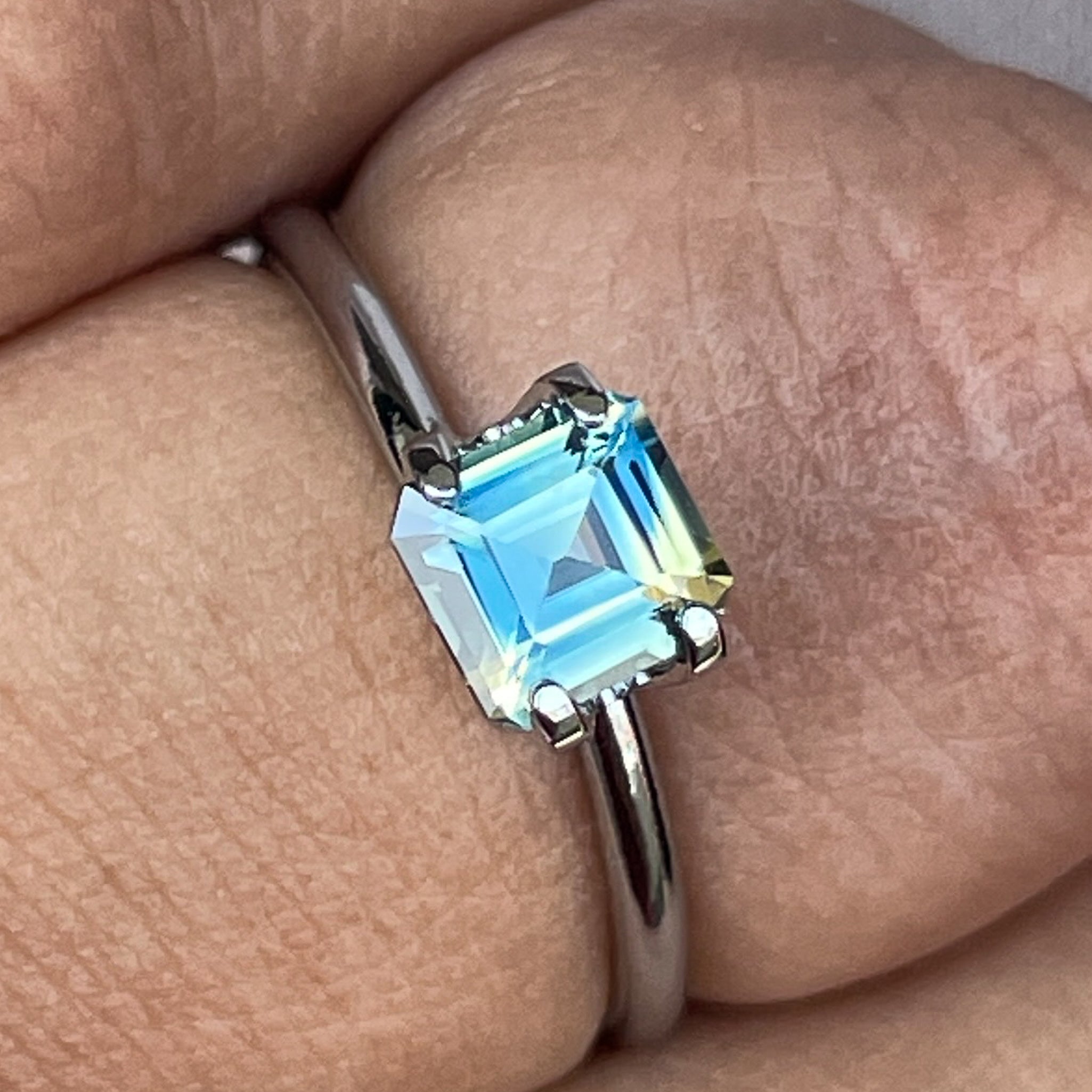 Natural teal sapphire 1.08 Ct emerald cut by NASHGEMS, loose no heat gemstone suitable for pendants or custom jewelry.