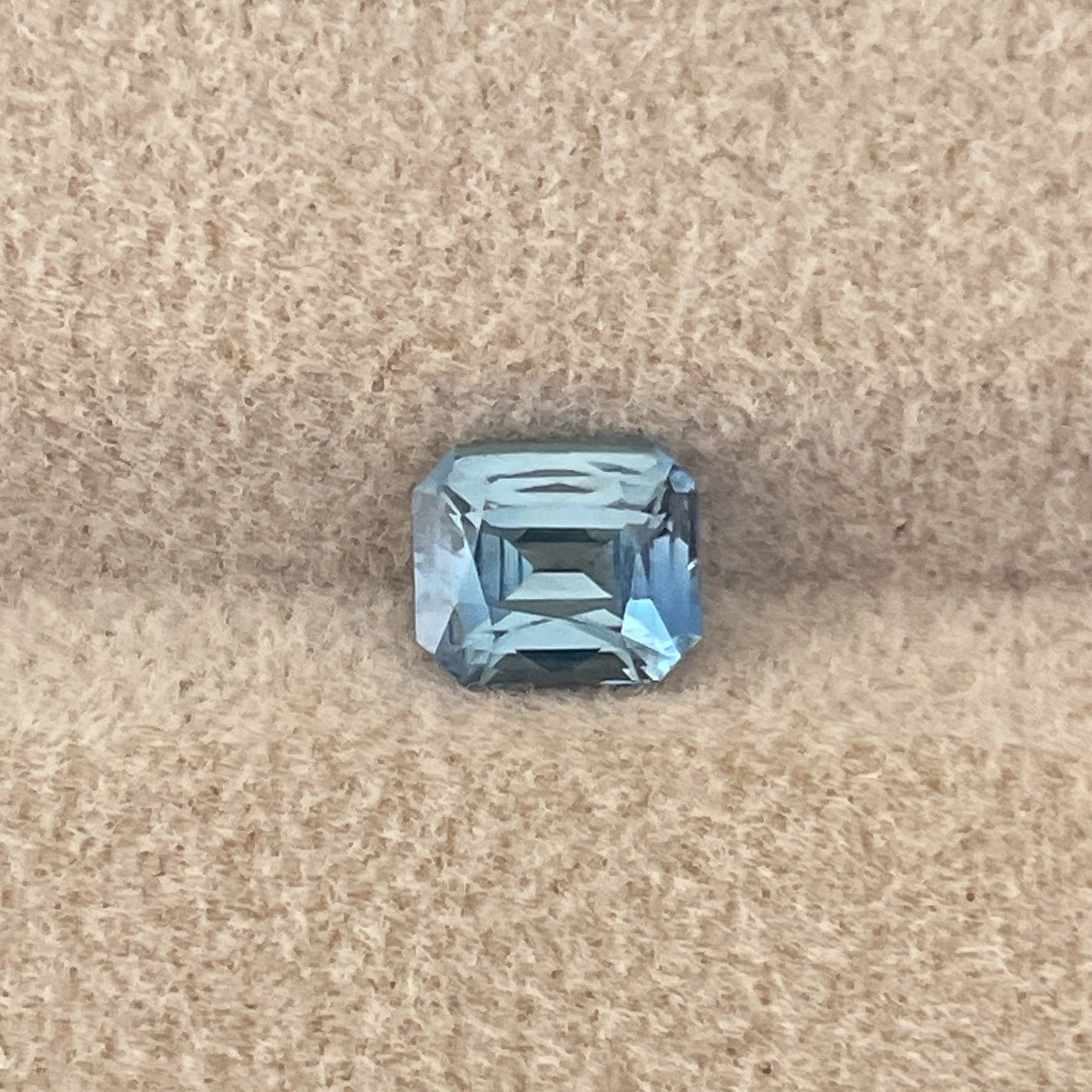 Natural pale blue teal sapphire, 1.08 Ct emerald cut, no heat loose gemstone by NASHGEMS for jewelry or engagement rings.
