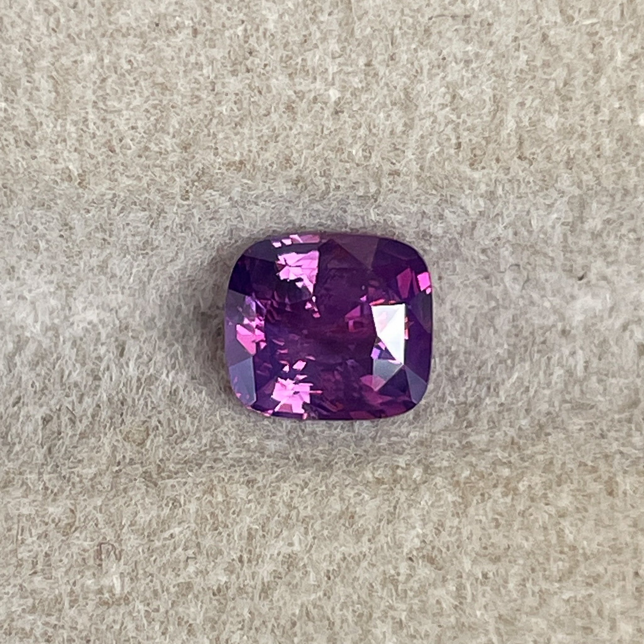 Natural purple sapphire 1.03 Ct cushion cut loose gemstone by NASHGEMS, ideal for engagement rings.