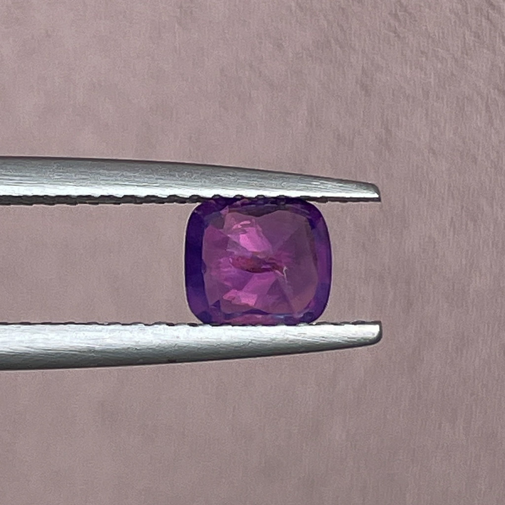 Natural purple sapphire 1.03 Ct cushion cut loose gemstone from NASHGEMS, perfect for engagement rings, no heat treatment.